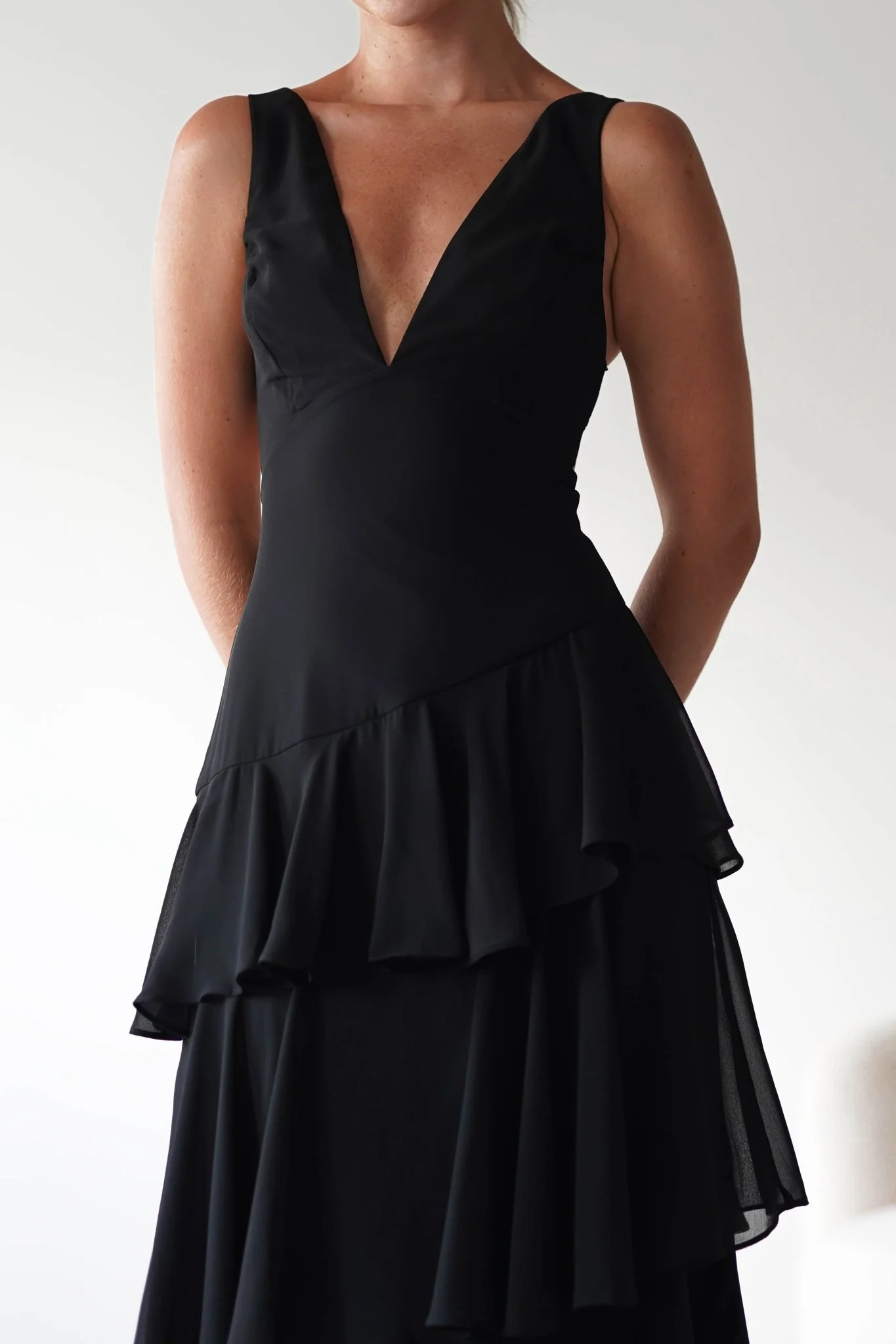 Andalusia Ruffle Maxi Dress | Black - Image 11