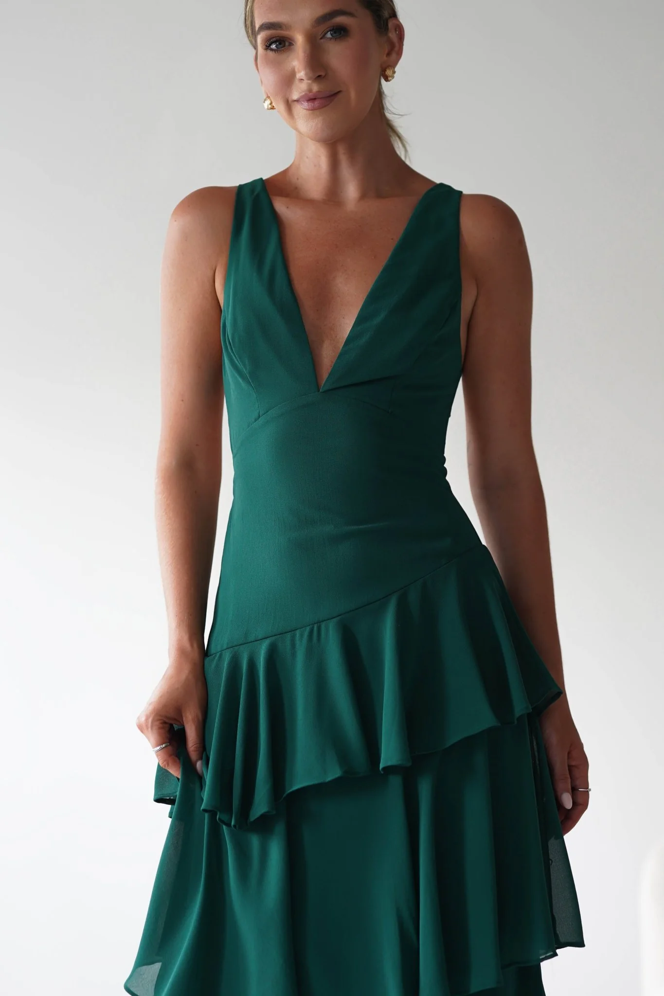 Andalusia Ruffle Maxi Dress | Forest Green - Image 7