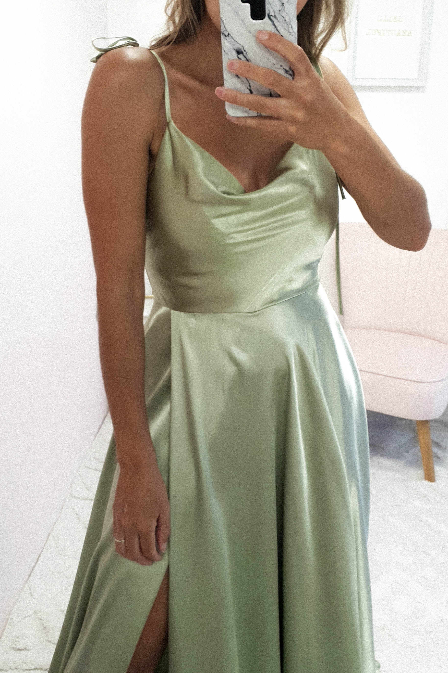 Anna Cowl Neckline Gown | Sage - Image 5