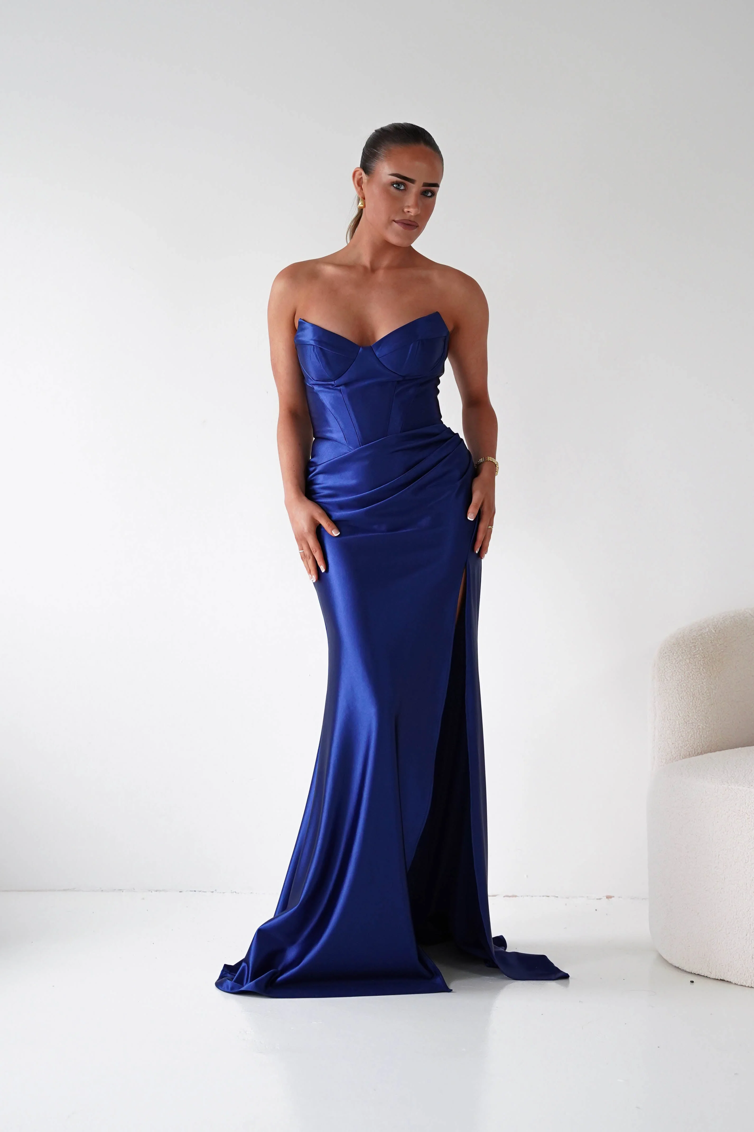Ashley Strapless Bodycon Gown | Navy - Image 2