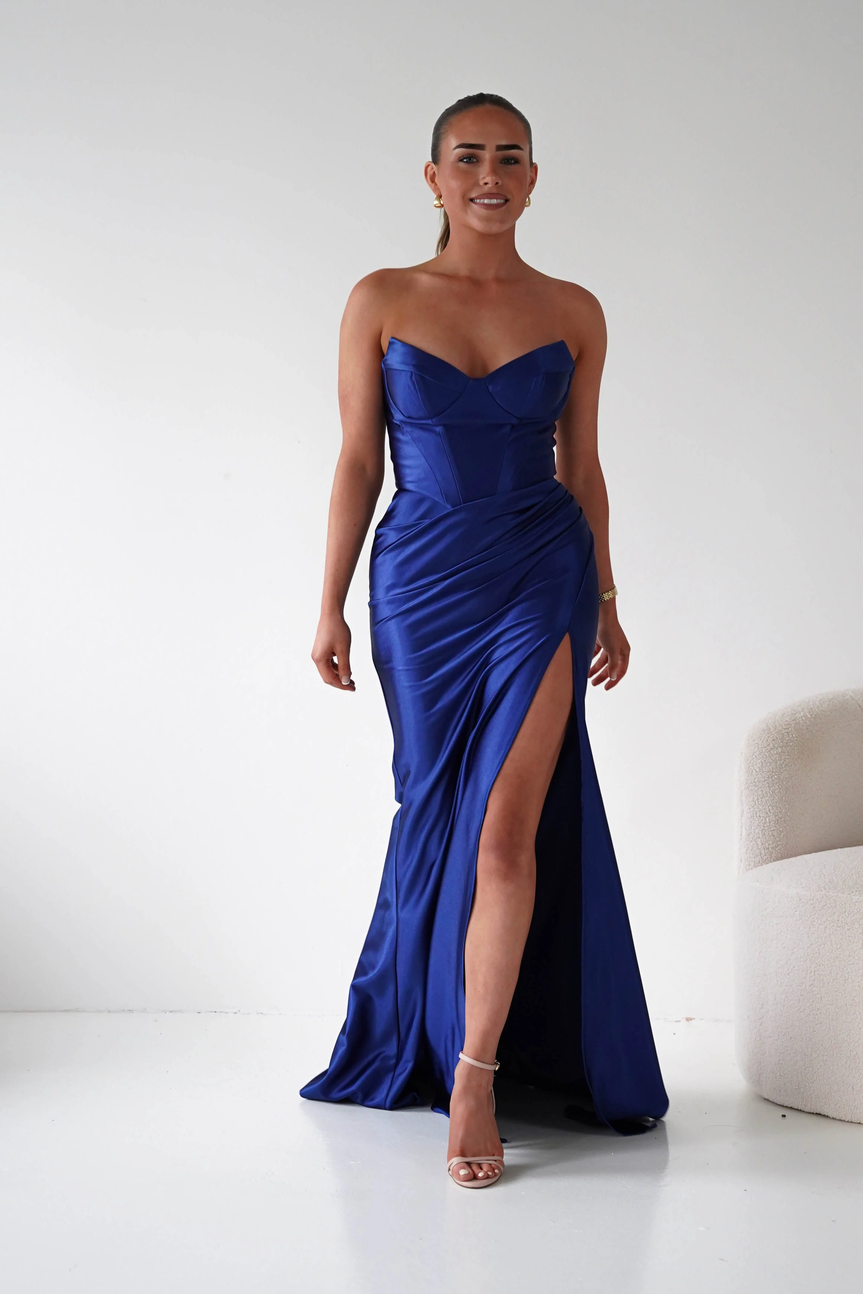 Ashley Strapless Bodycon Gown | Navy - Image 6