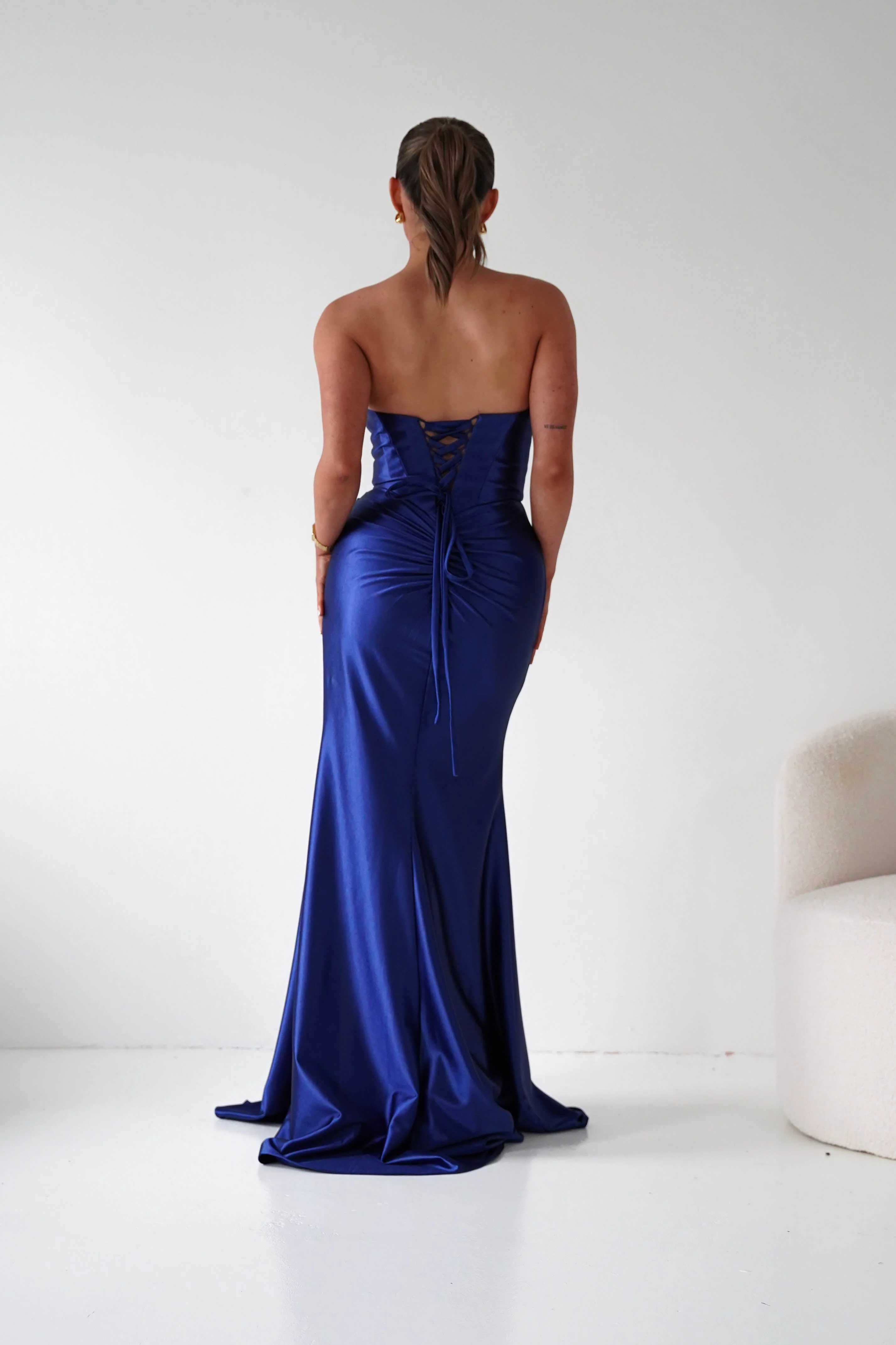 Ashley Strapless Bodycon Gown | Navy - Image 7