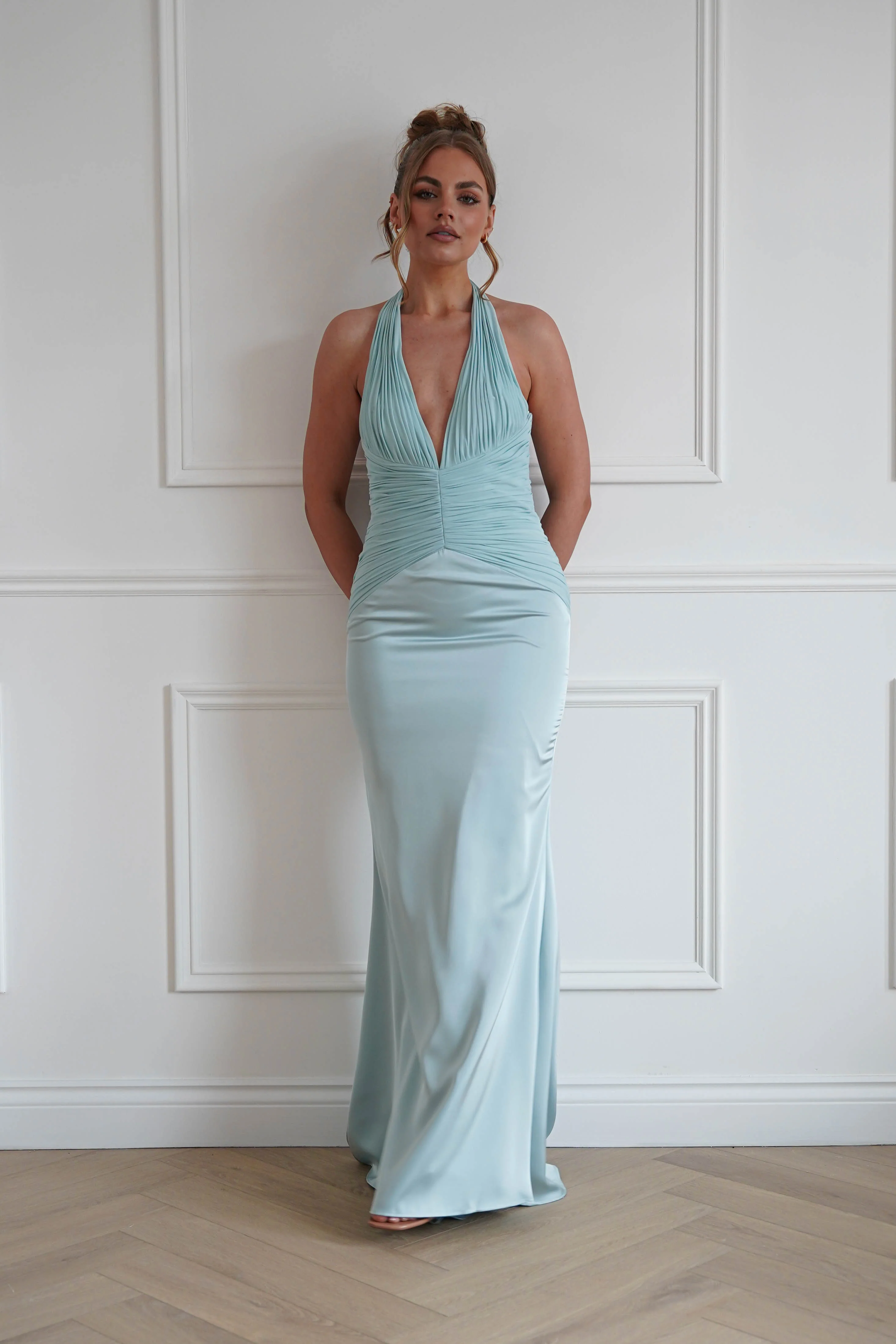 Austin Bodycon Halterneck Maxi Dress | Mint - Image 2