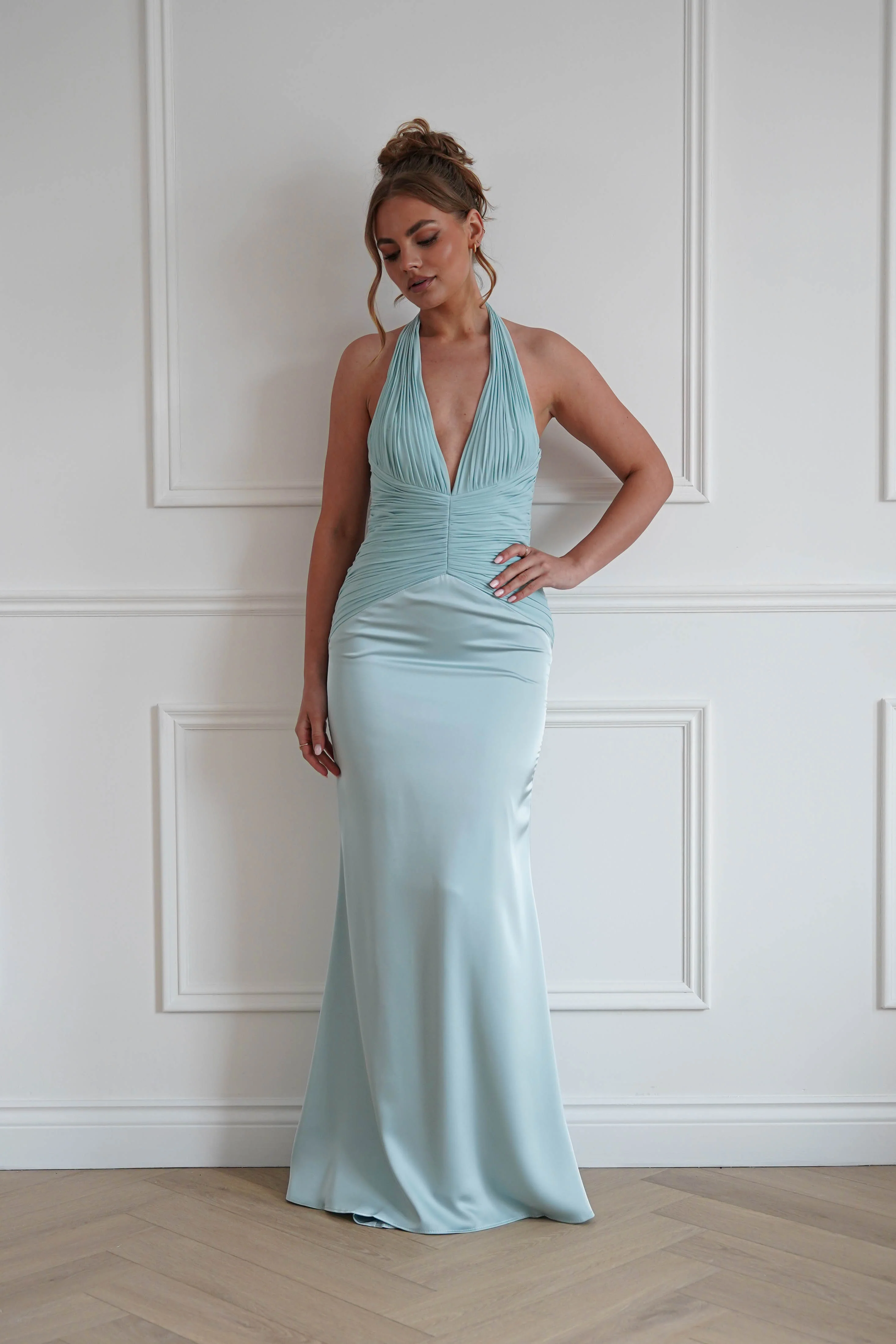 Austin Bodycon Halterneck Maxi Dress | Mint - Image 5