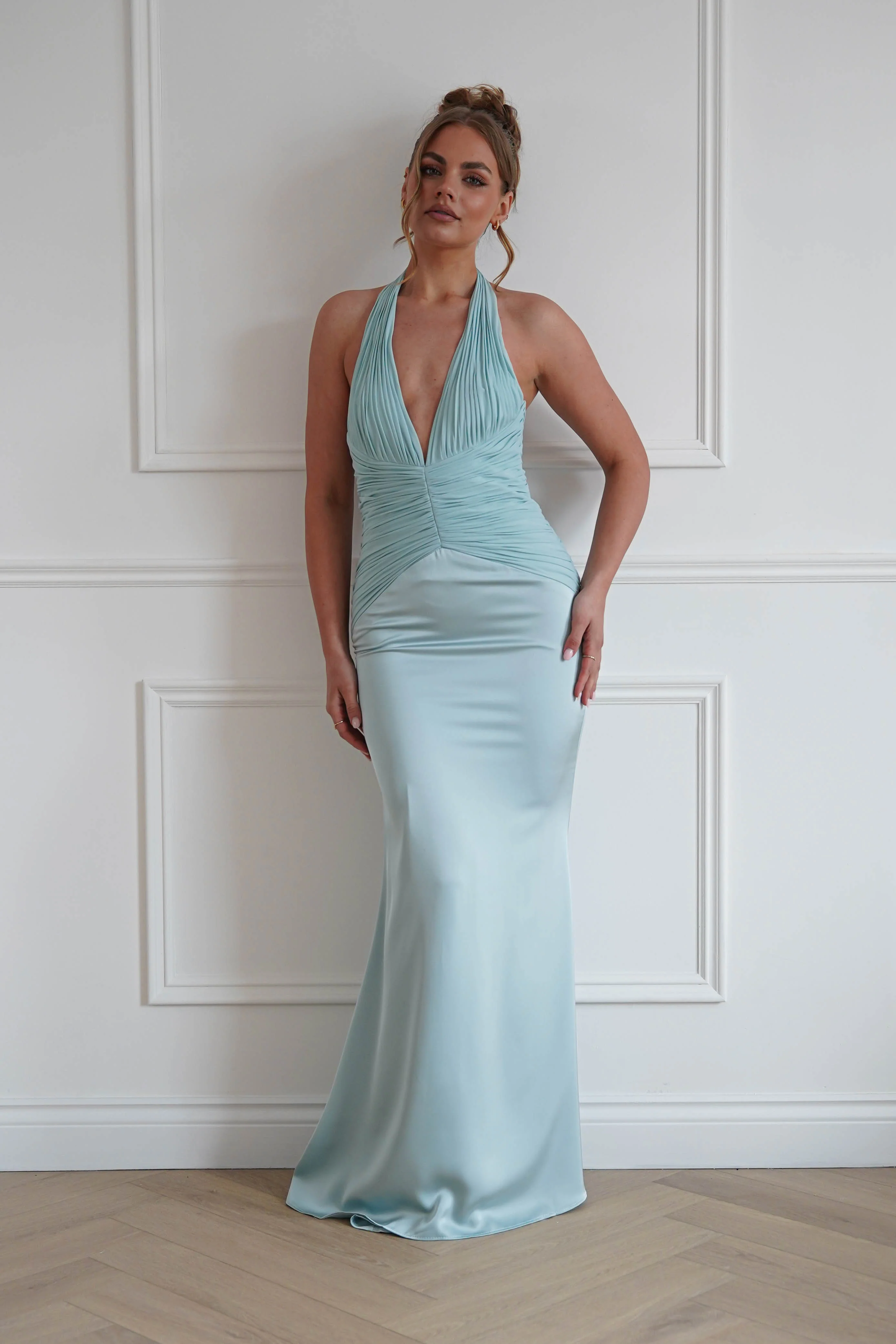 Austin Bodycon Halterneck Maxi Dress | Mint - Image 6