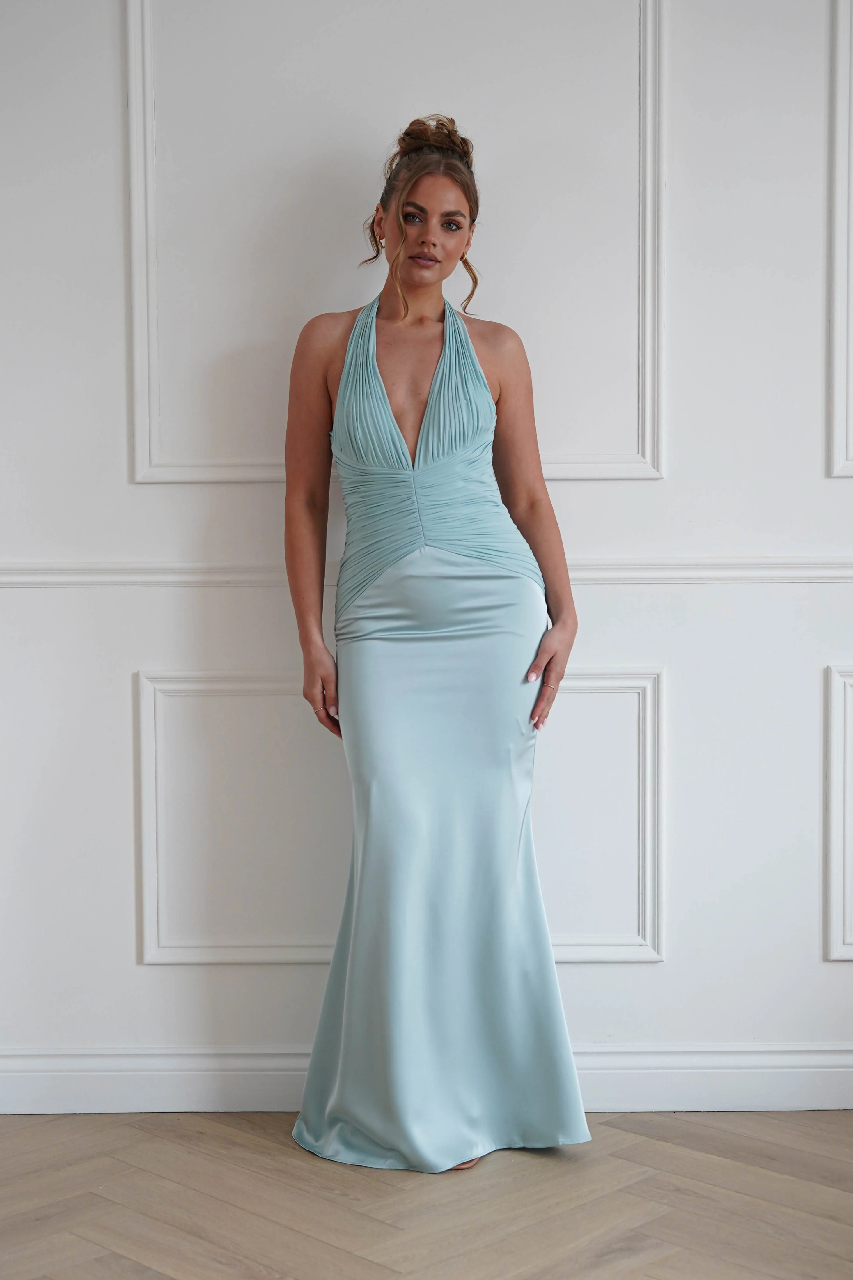 Austin Bodycon Halterneck Maxi Dress | Mint - Image 7