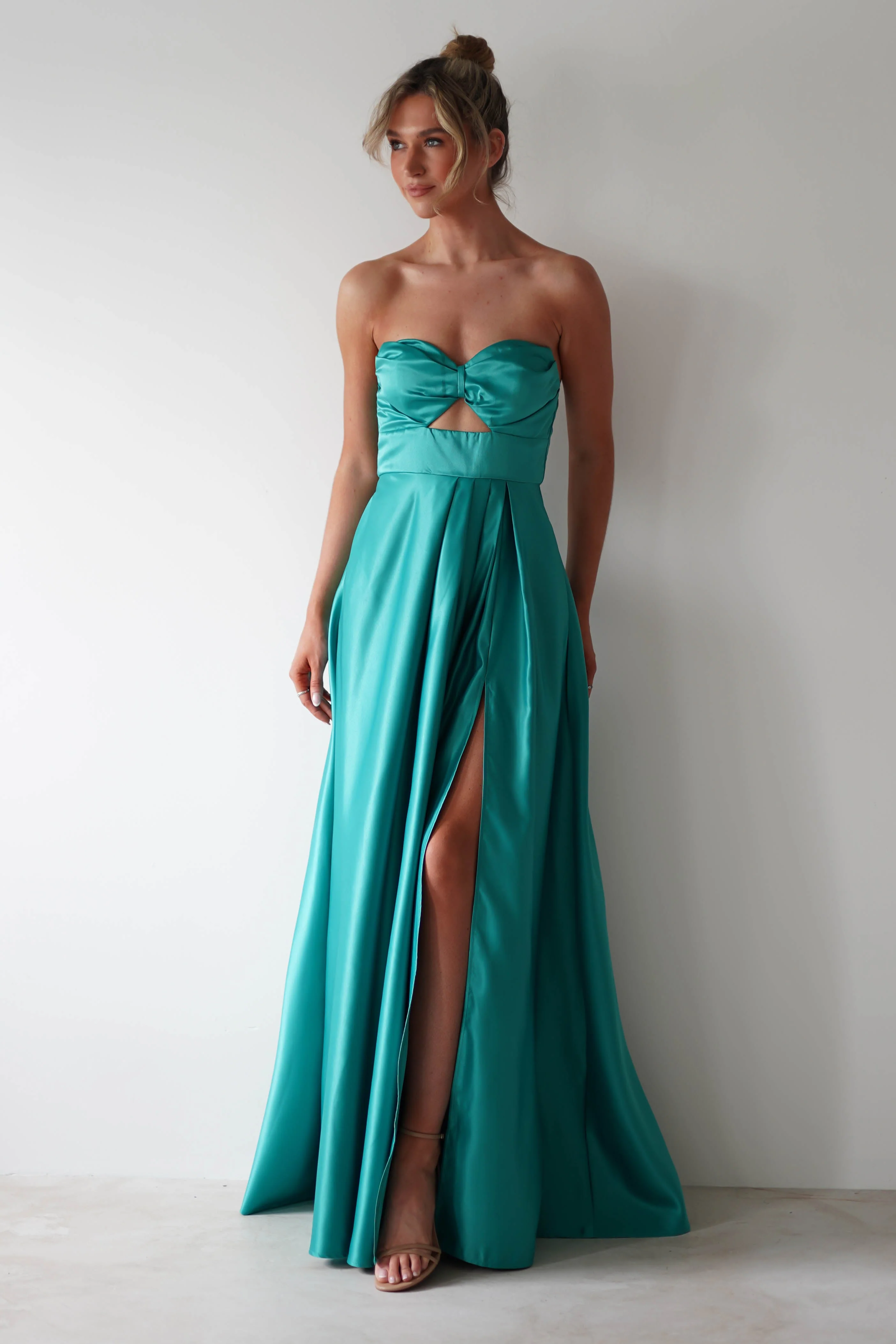 Ava Strapless Maxi Dress | Green - Image 3
