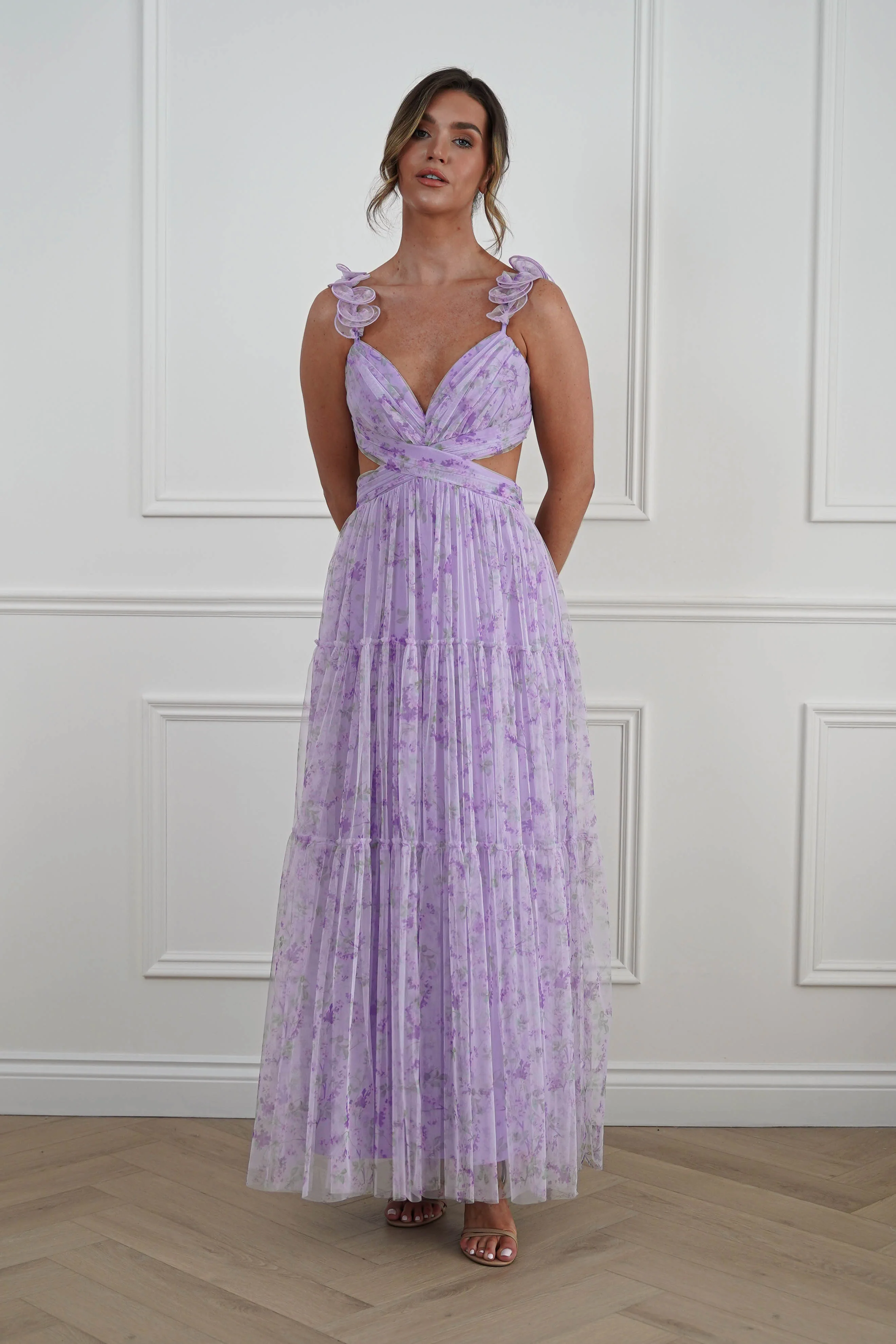 Bethel Floral Tulle Maxi Dress | Lavender
