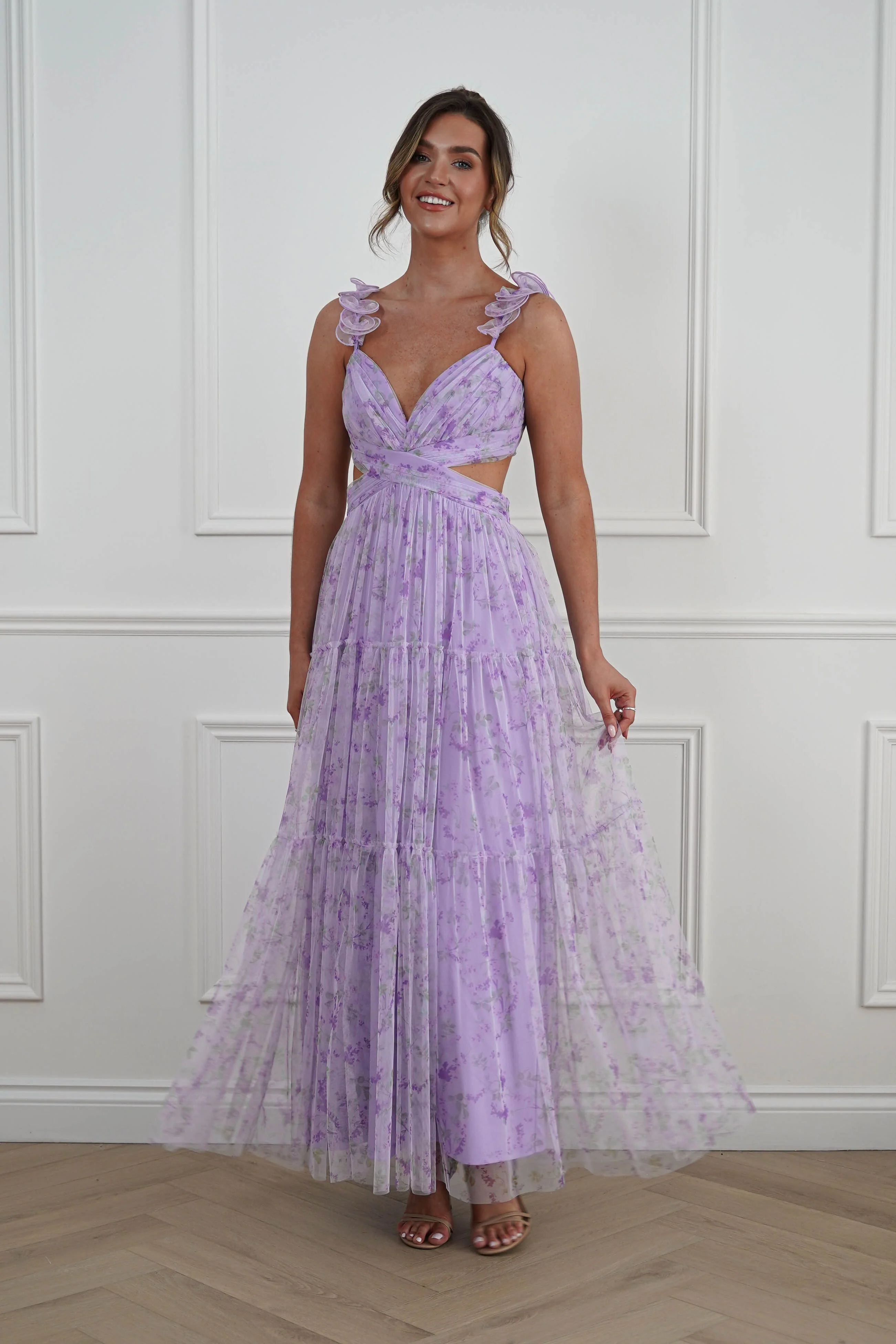 Bethel Floral Tulle Maxi Dress | Lavender - Image 2