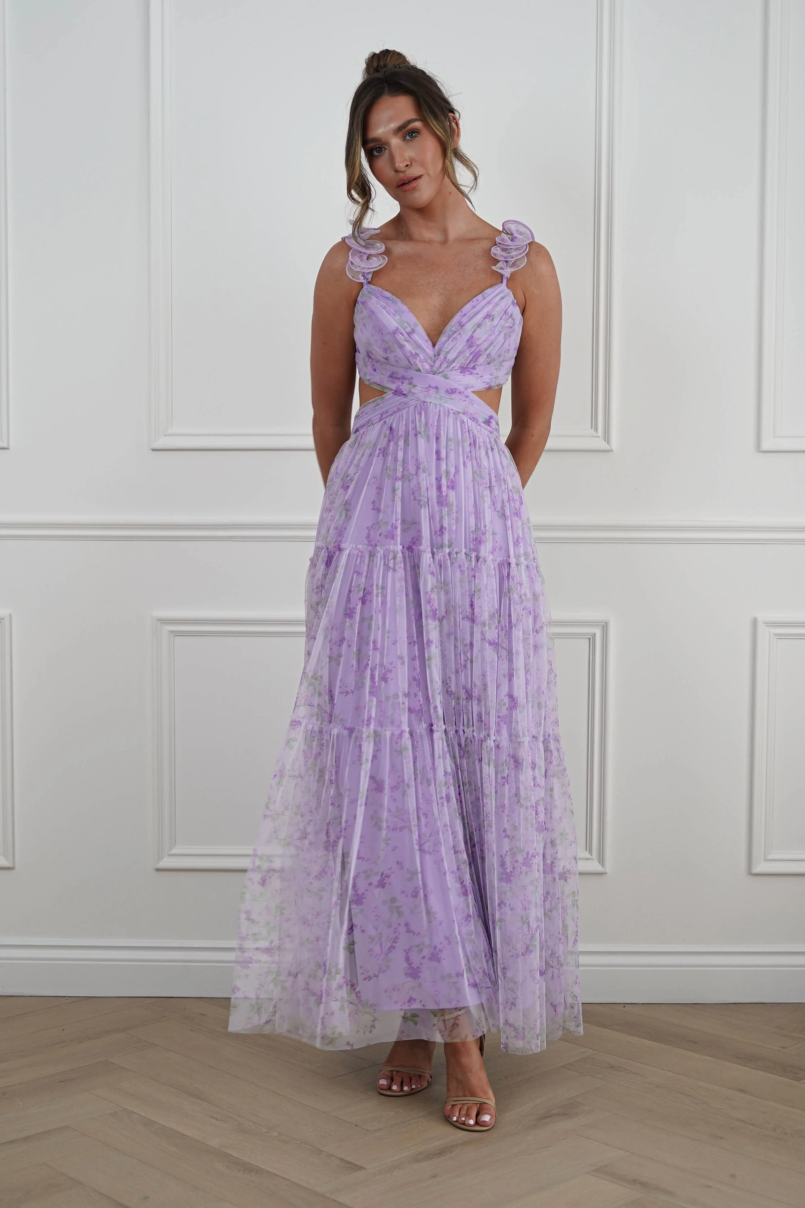 Bethel Floral Tulle Maxi Dress | Lavender - Image 6