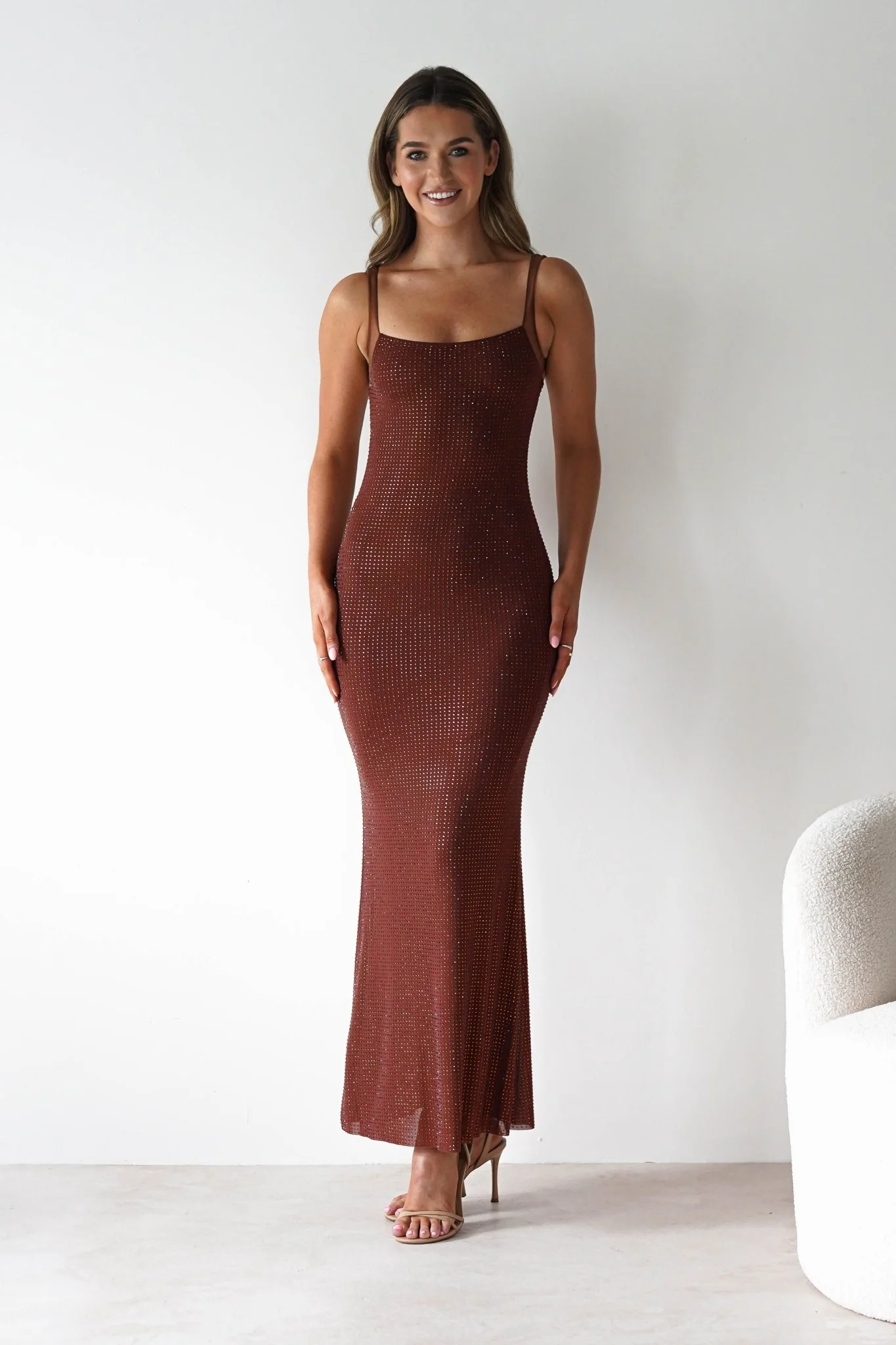 Billini Bodycon Backless Maxi Dress | Brown - Image 11