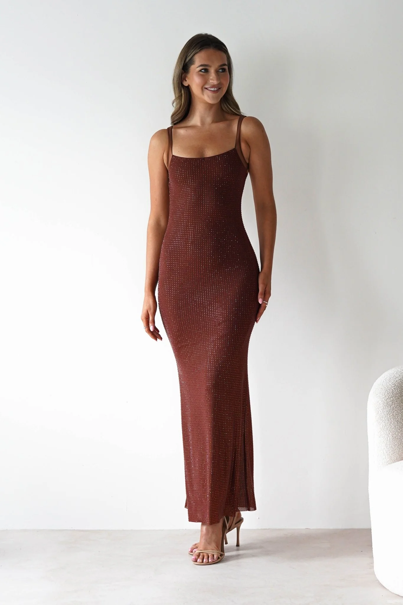 Billini Bodycon Backless Maxi Dress | Brown - Image 12