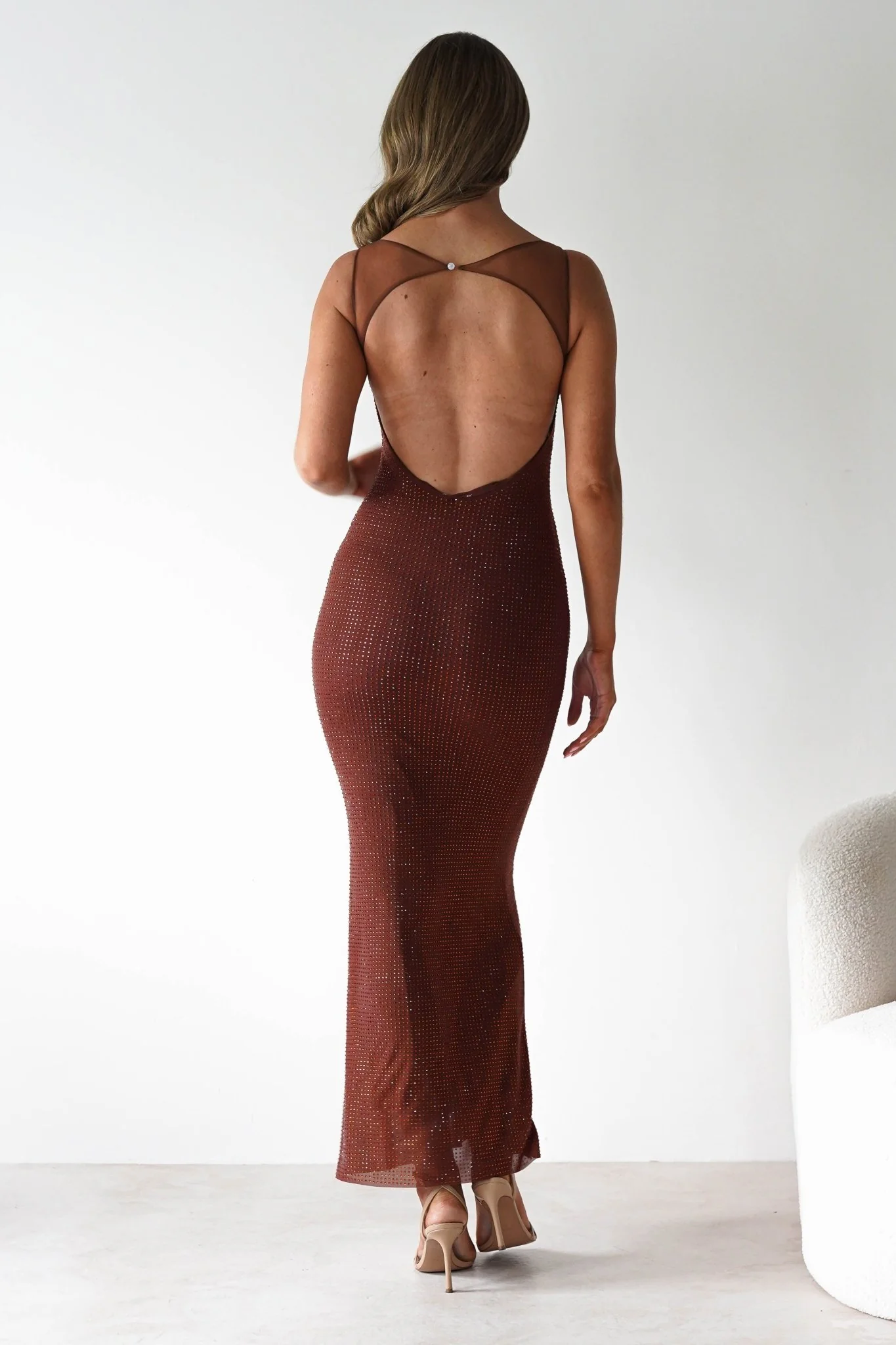Billini Bodycon Backless Maxi Dress | Brown - Image 7