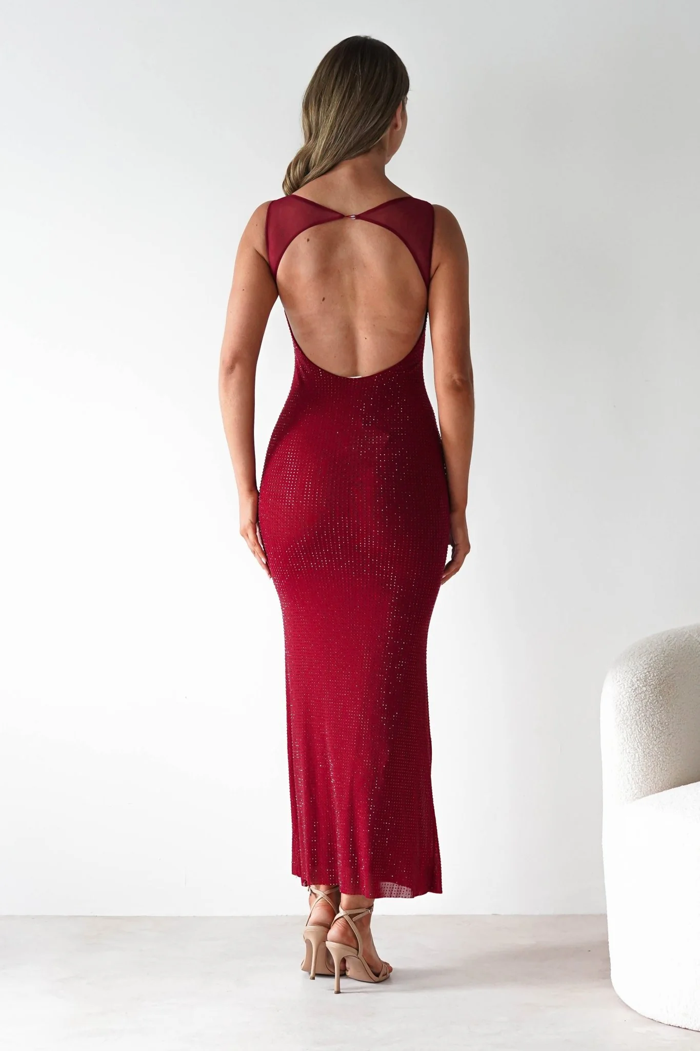 Billini Bodycon Backless Maxi Dress | Red - Image 10