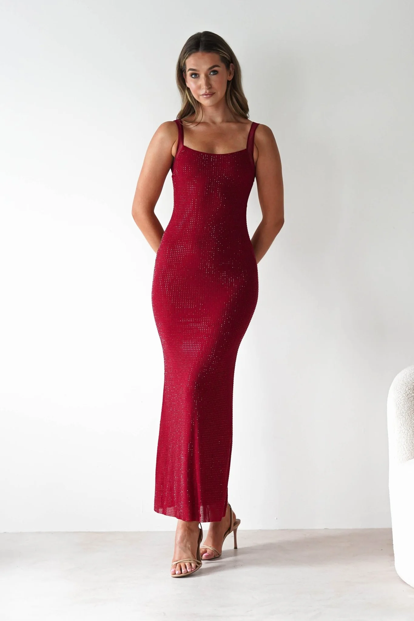 Billini Bodycon Backless Maxi Dress | Red - Image 11