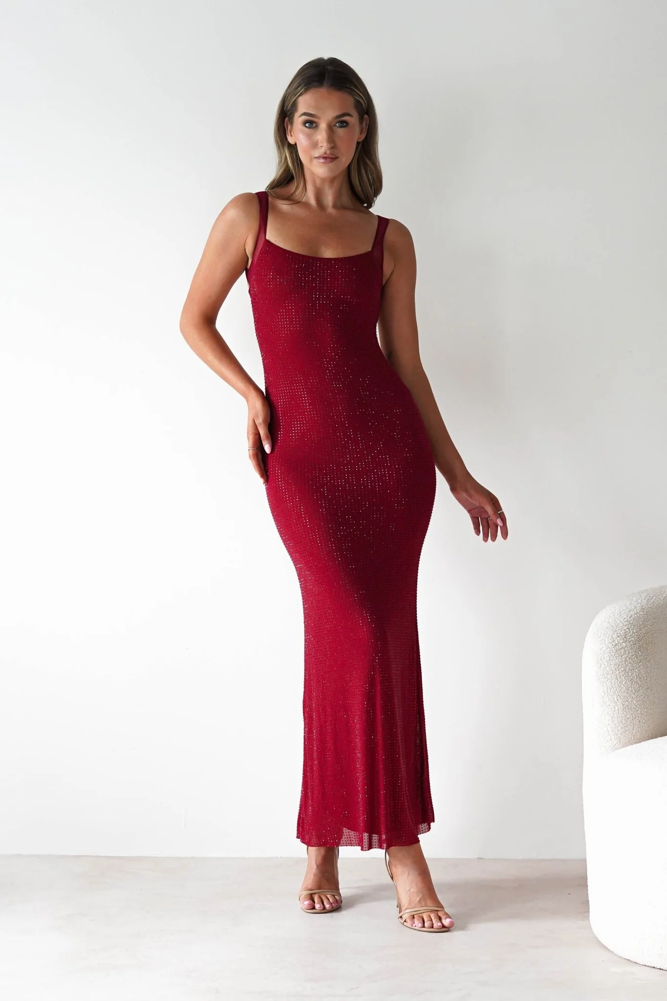 Billini Bodycon Backless Maxi Dress | Red - Image 7