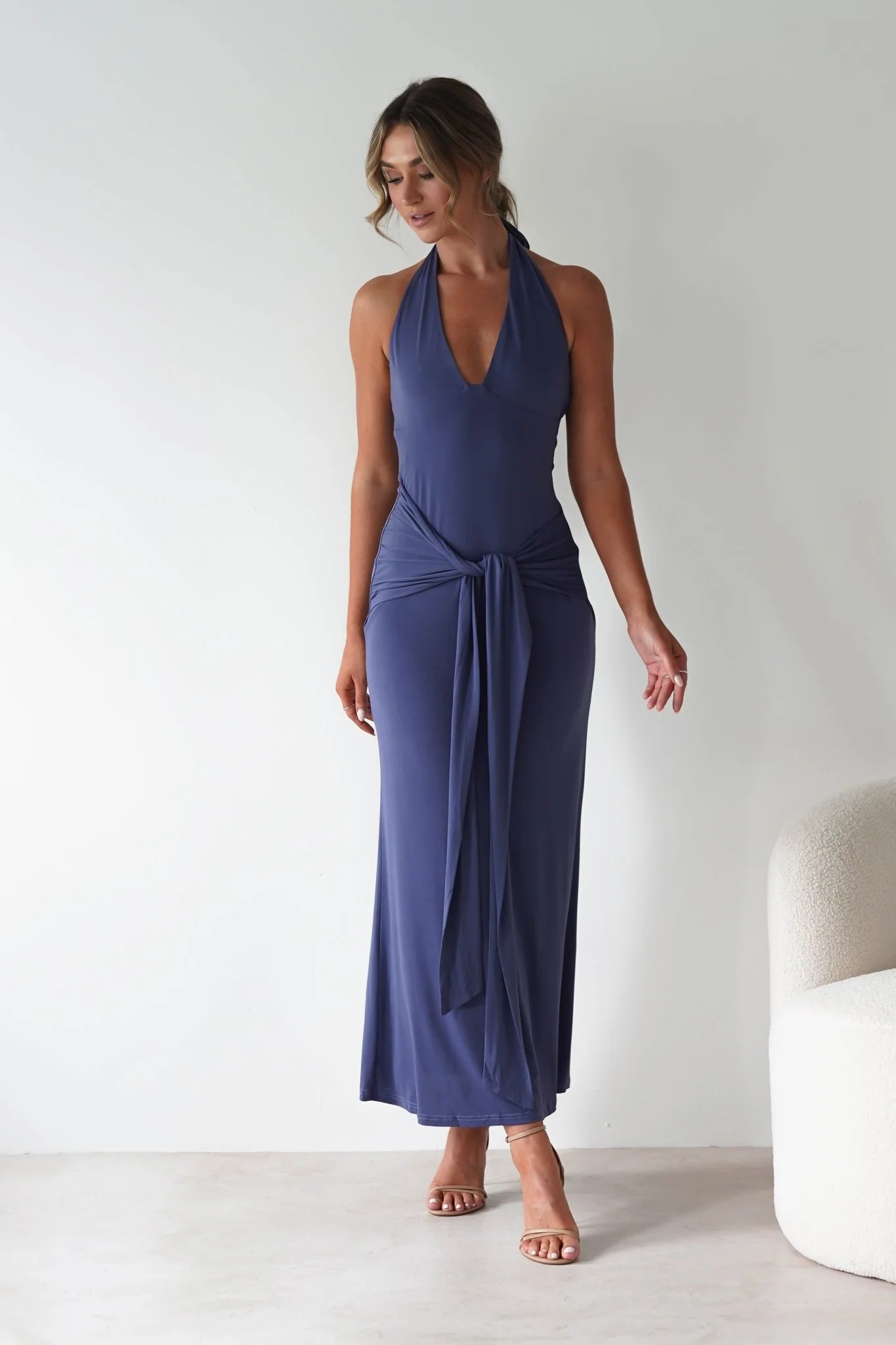 Blair Bodycon Maxi Dress | Blue - Image 6
