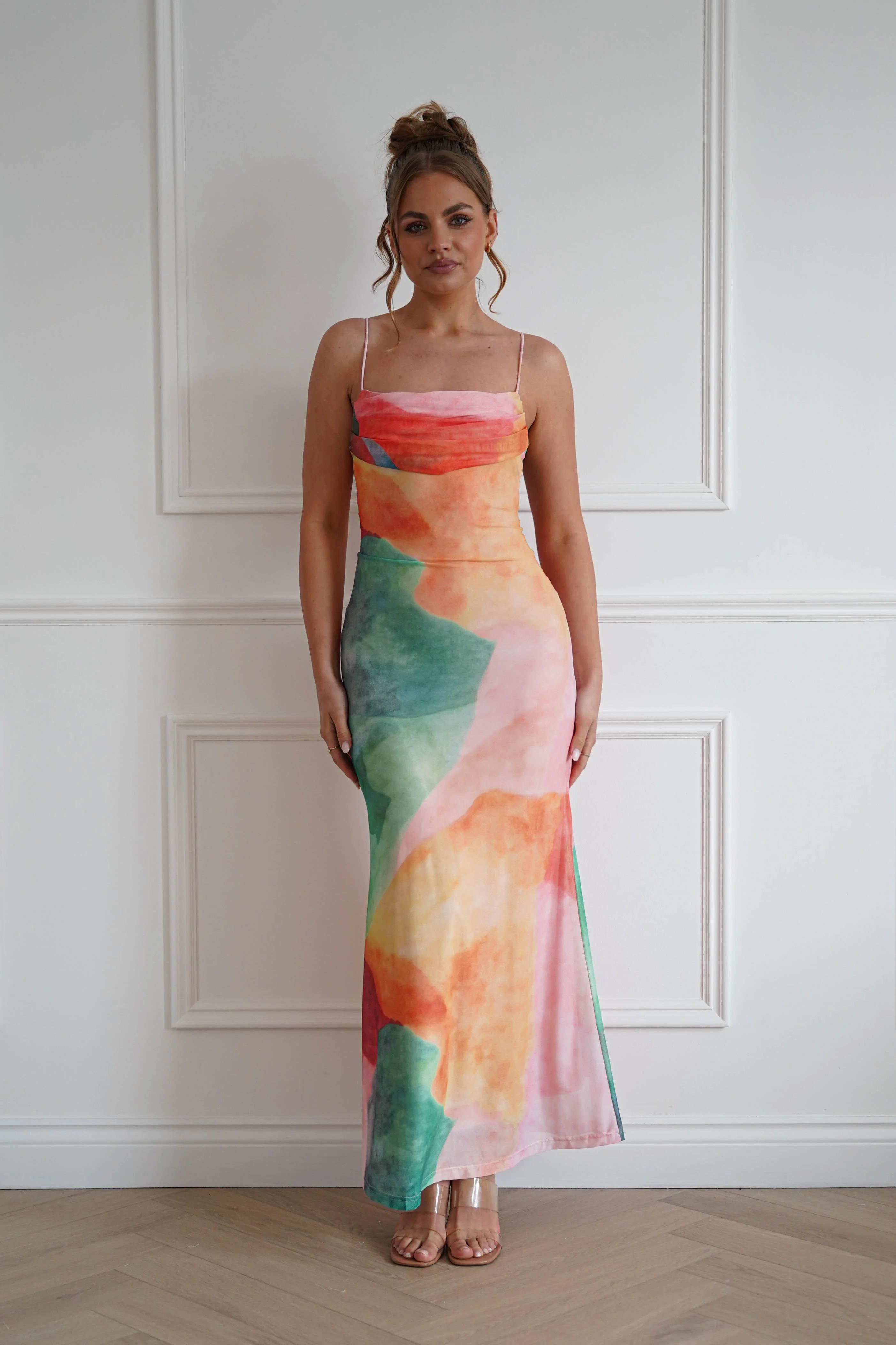 Caspera Mesh Bodycon Maxi Dress | Mixed Print - Image 9