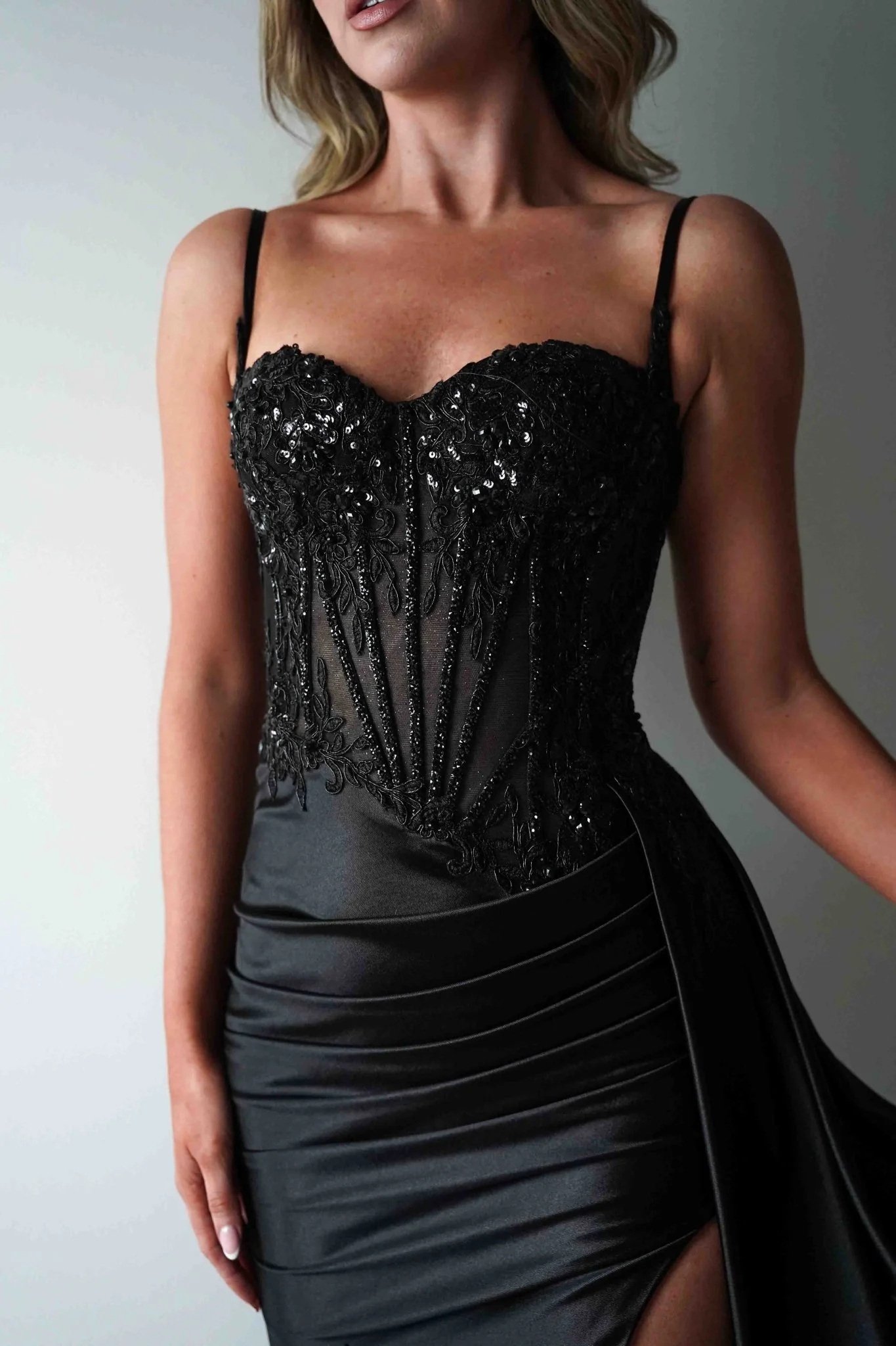 Diva Embellished Corset Gown | Black - Image 6