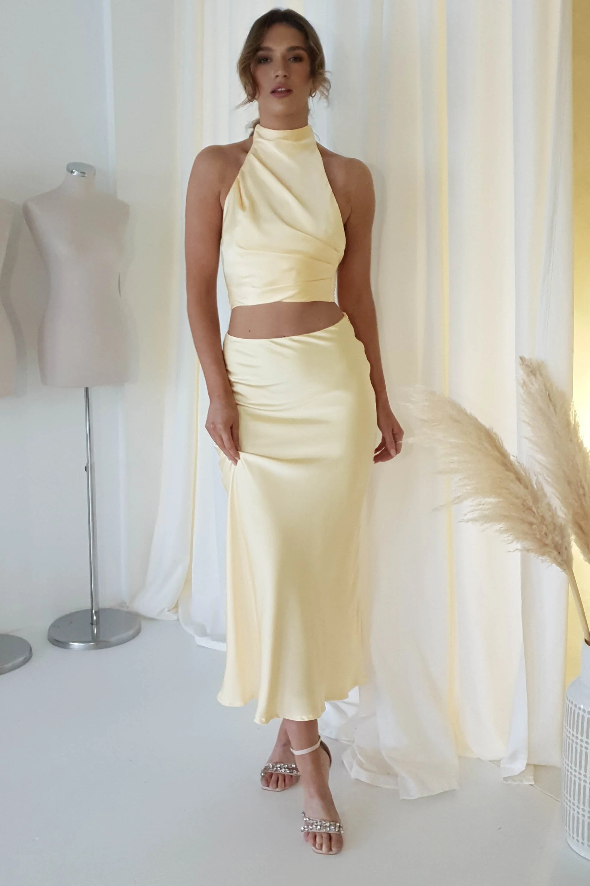 Pamela Satin Top | Yellow - Image 3