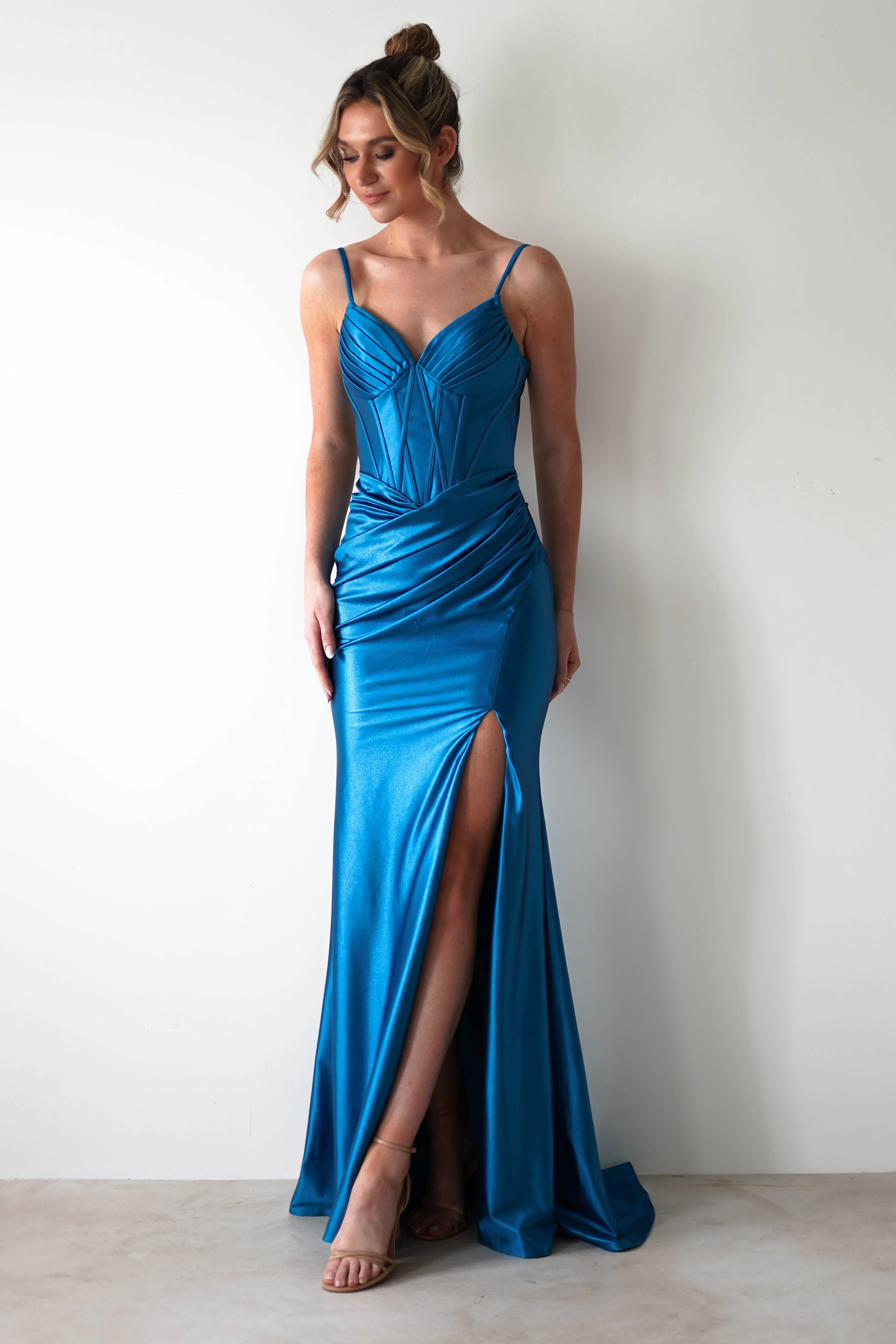 Meaghan Bodycon Gown | Turquoise - Image 3