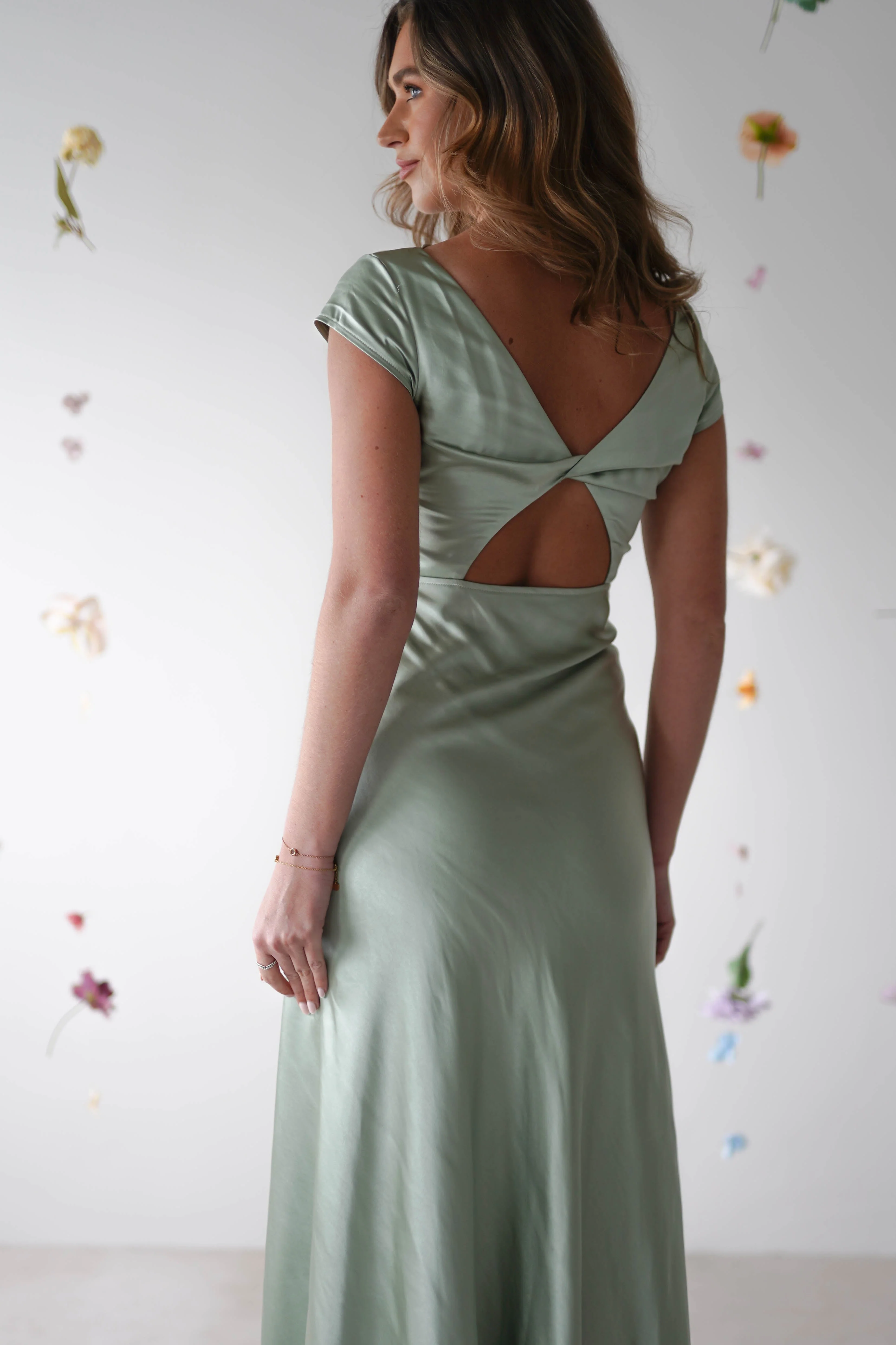 Ramona Soft Satin Maxi Dress | Sage - Image 5