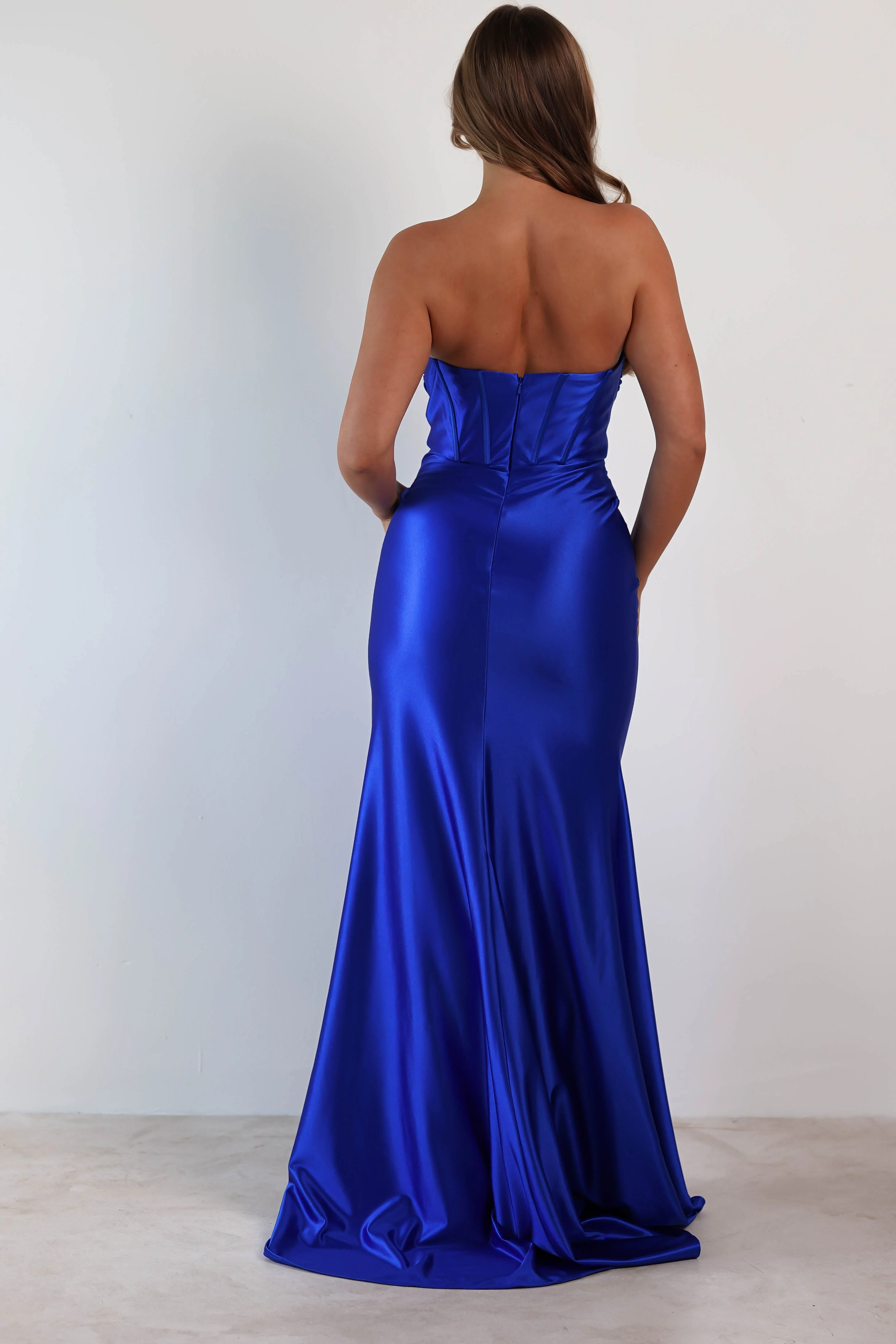 Karra Bodycon Strapless Gown | Royal Blue - Image 4