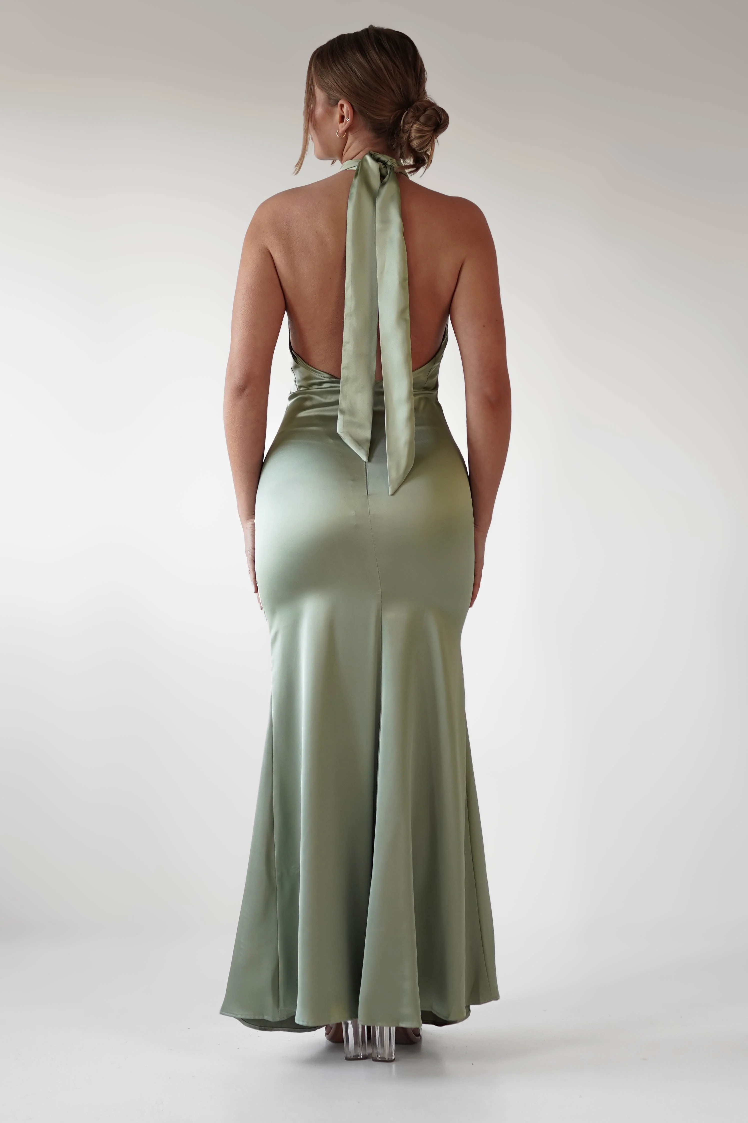 Kartia Halterneck Maxi Gown | Sage - Image 2