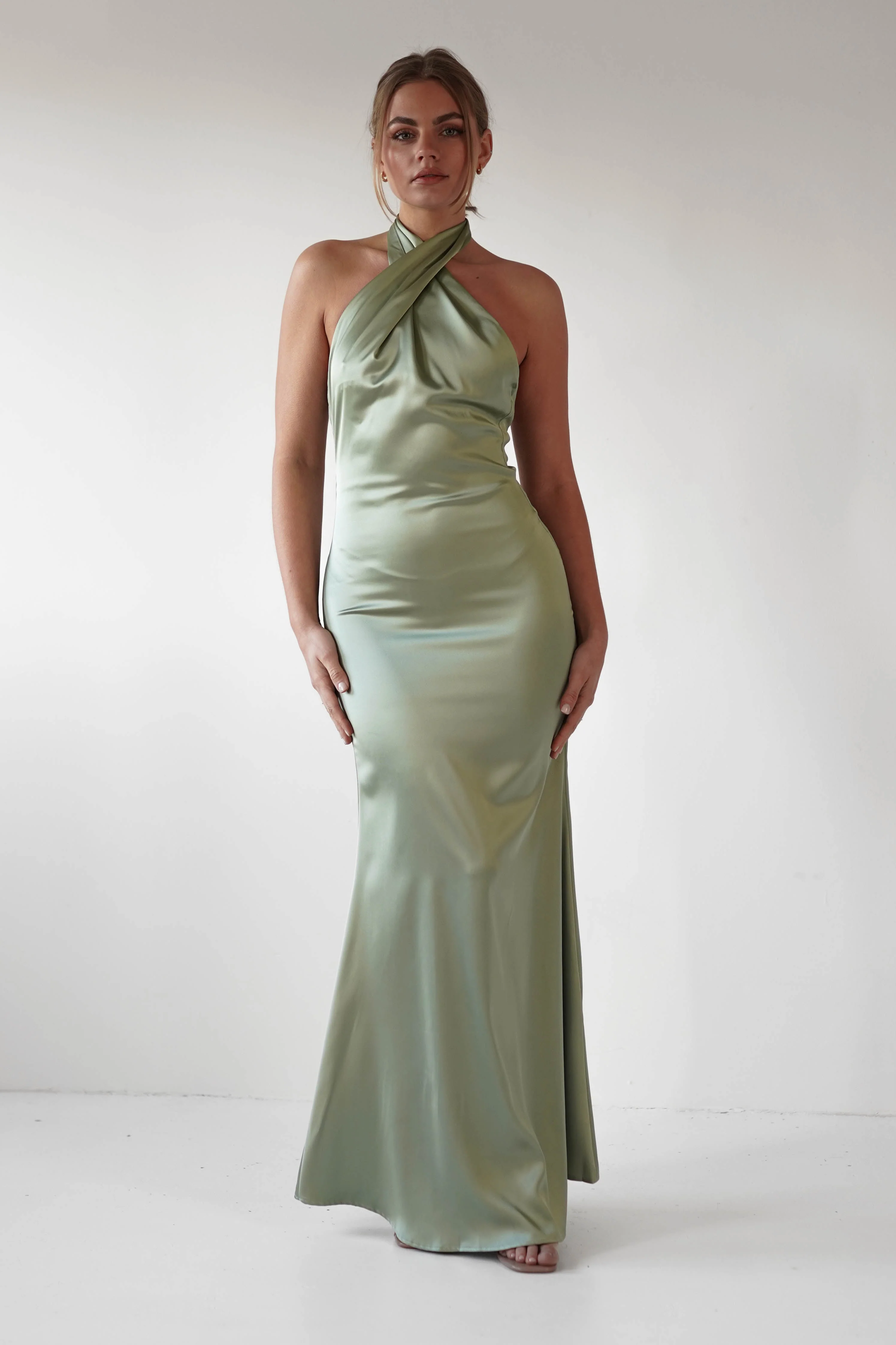 Kartia Halterneck Maxi Gown | Sage - Image 6