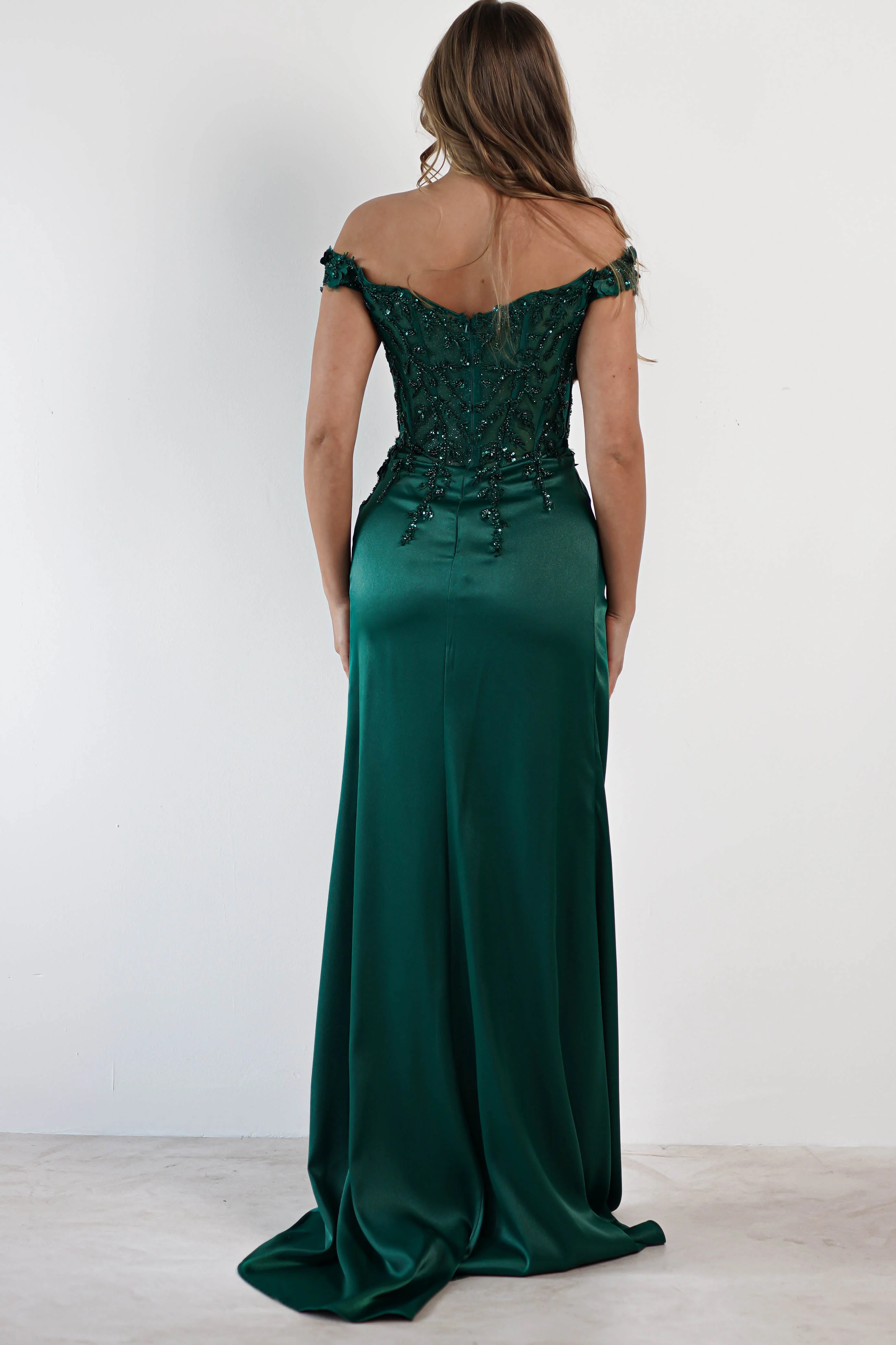 Khacy Embellished Gown | Emerald - Image 4