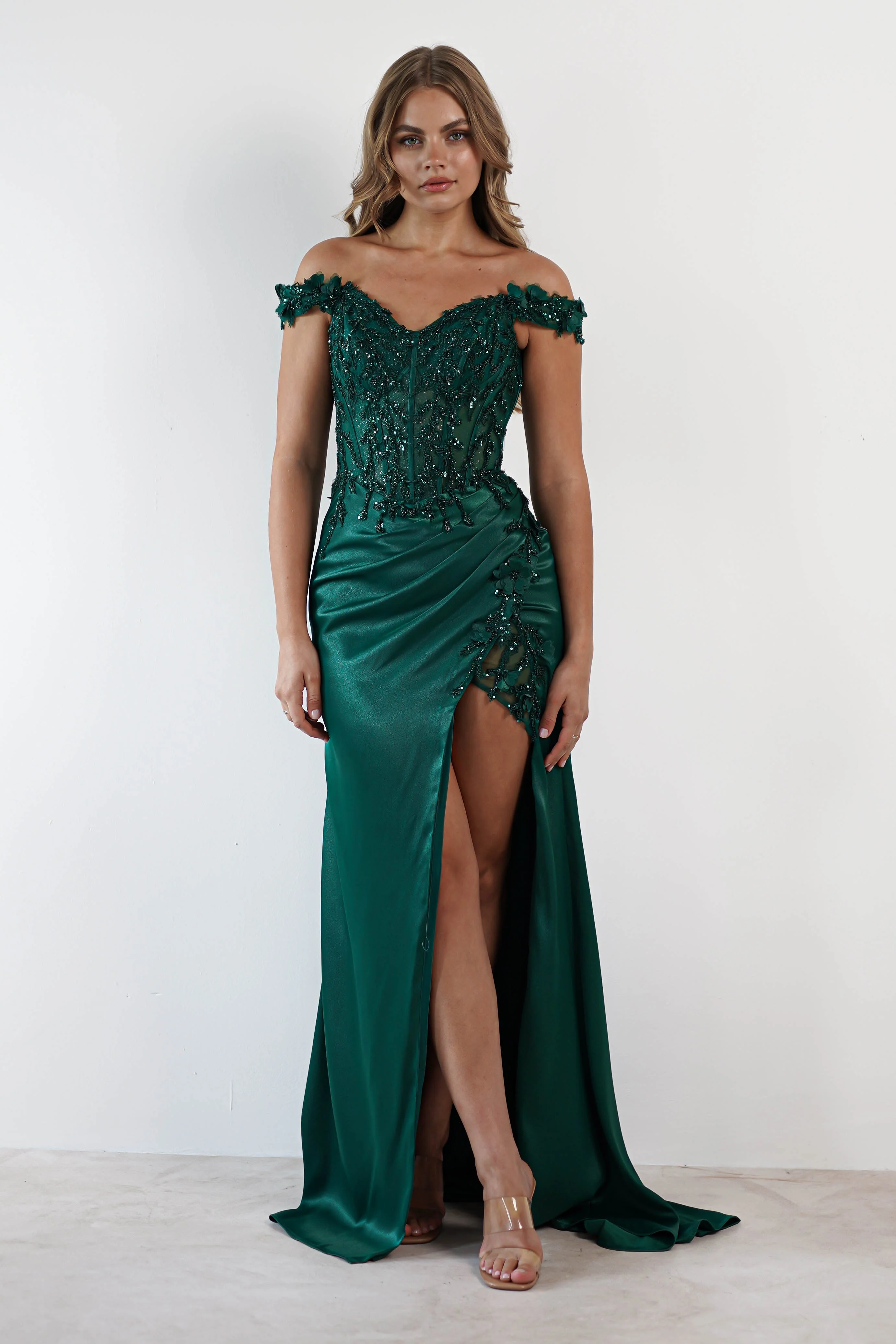 Khacy Embellished Gown | Emerald - Image 5