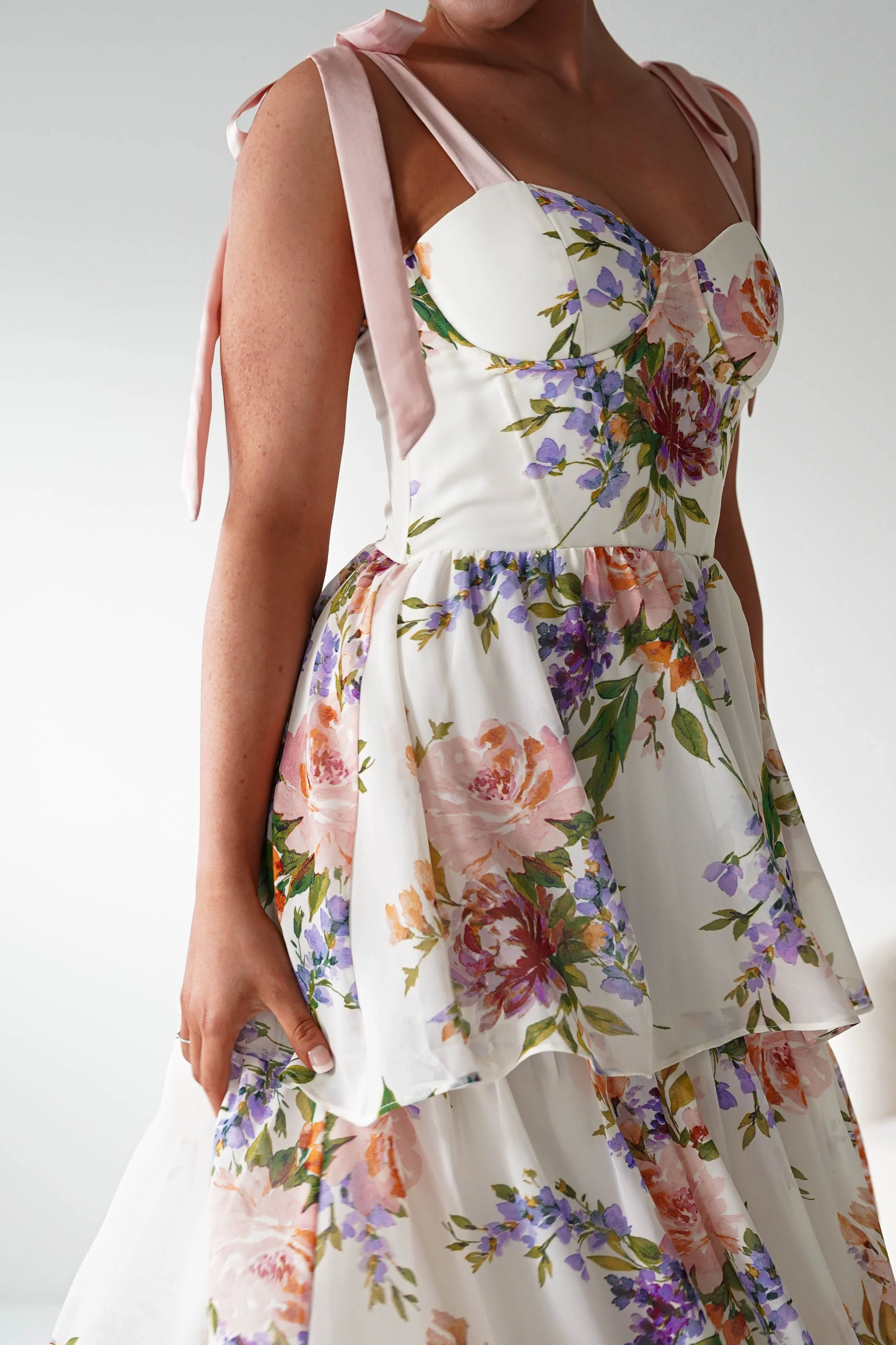 Lauren Floral Print Tiered Maxi Dress | Mixed Print - Image 2