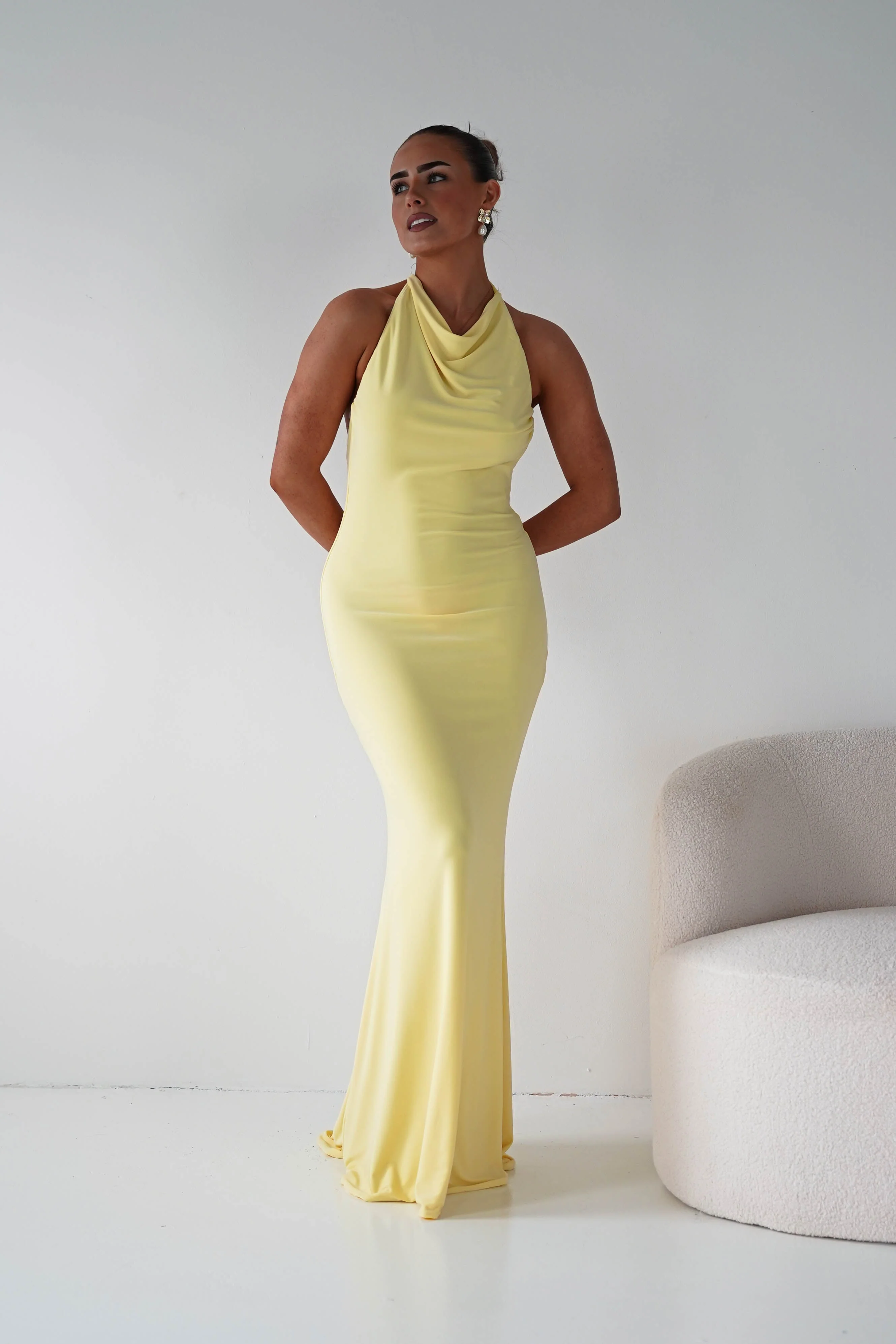 Maia Multi-Way Bodycon Maxi Dress | Yellow - Image 2