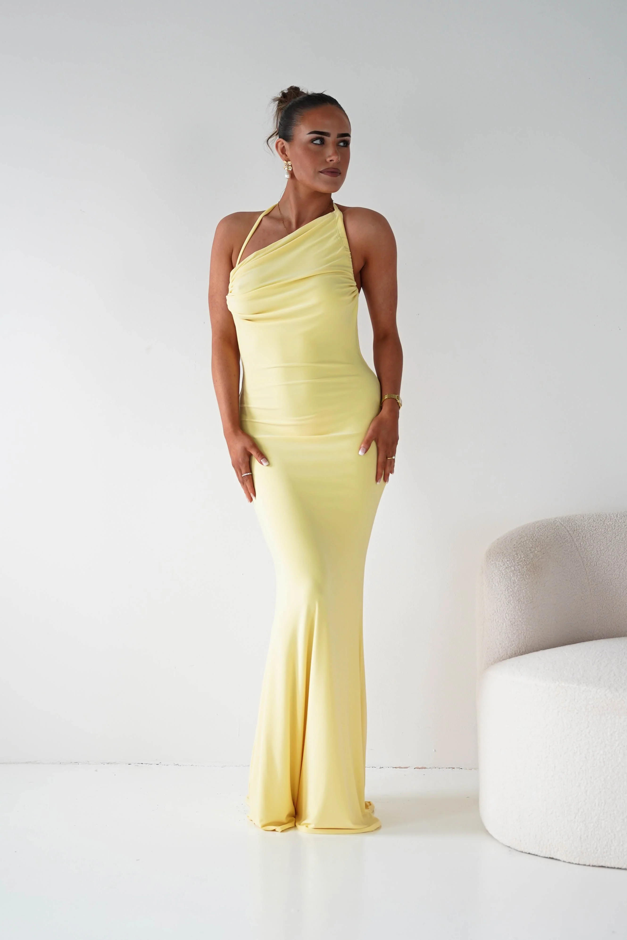 Maia Multi-Way Bodycon Maxi Dress | Yellow - Image 3