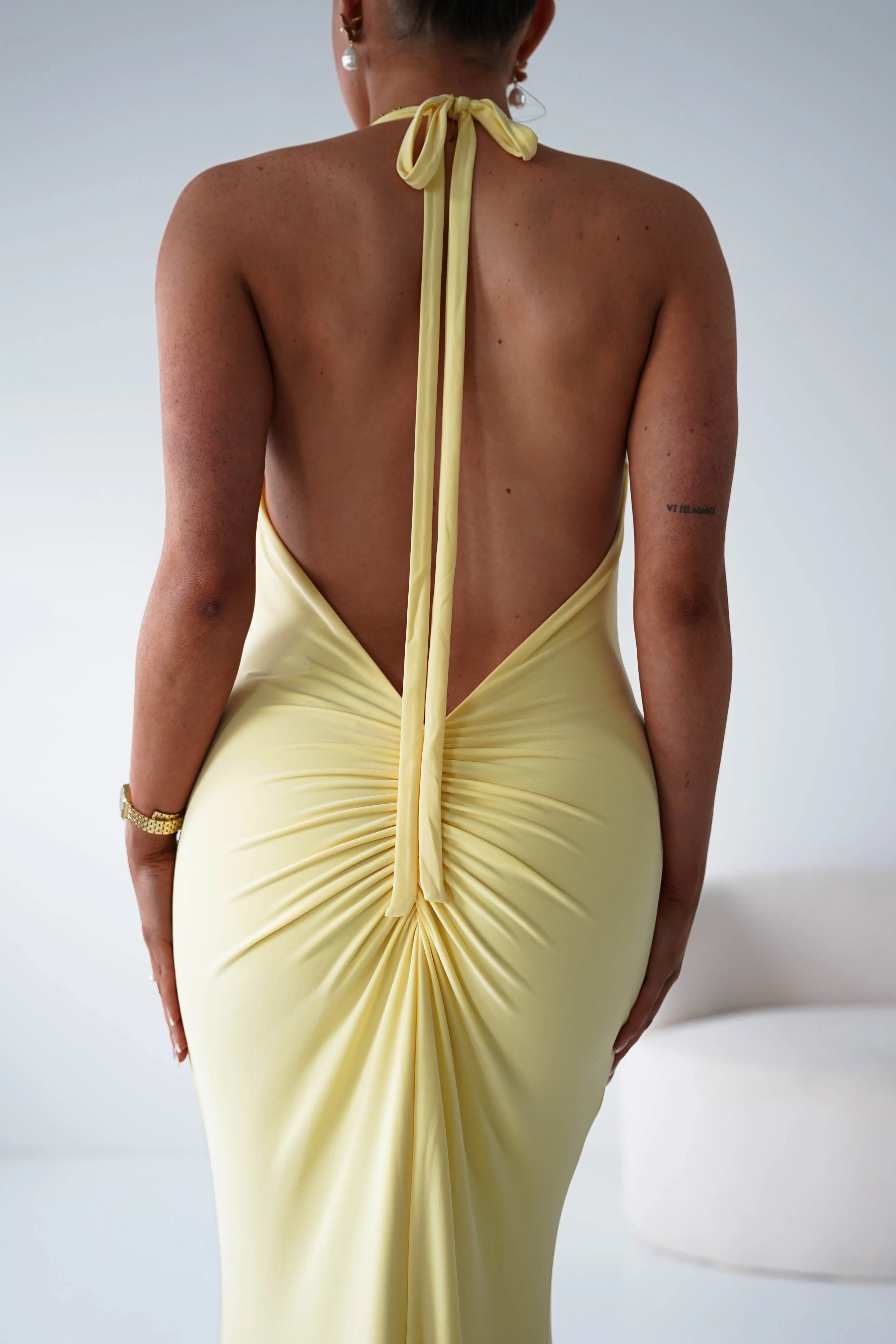 Maia Multi-Way Bodycon Maxi Dress | Yellow - Image 4