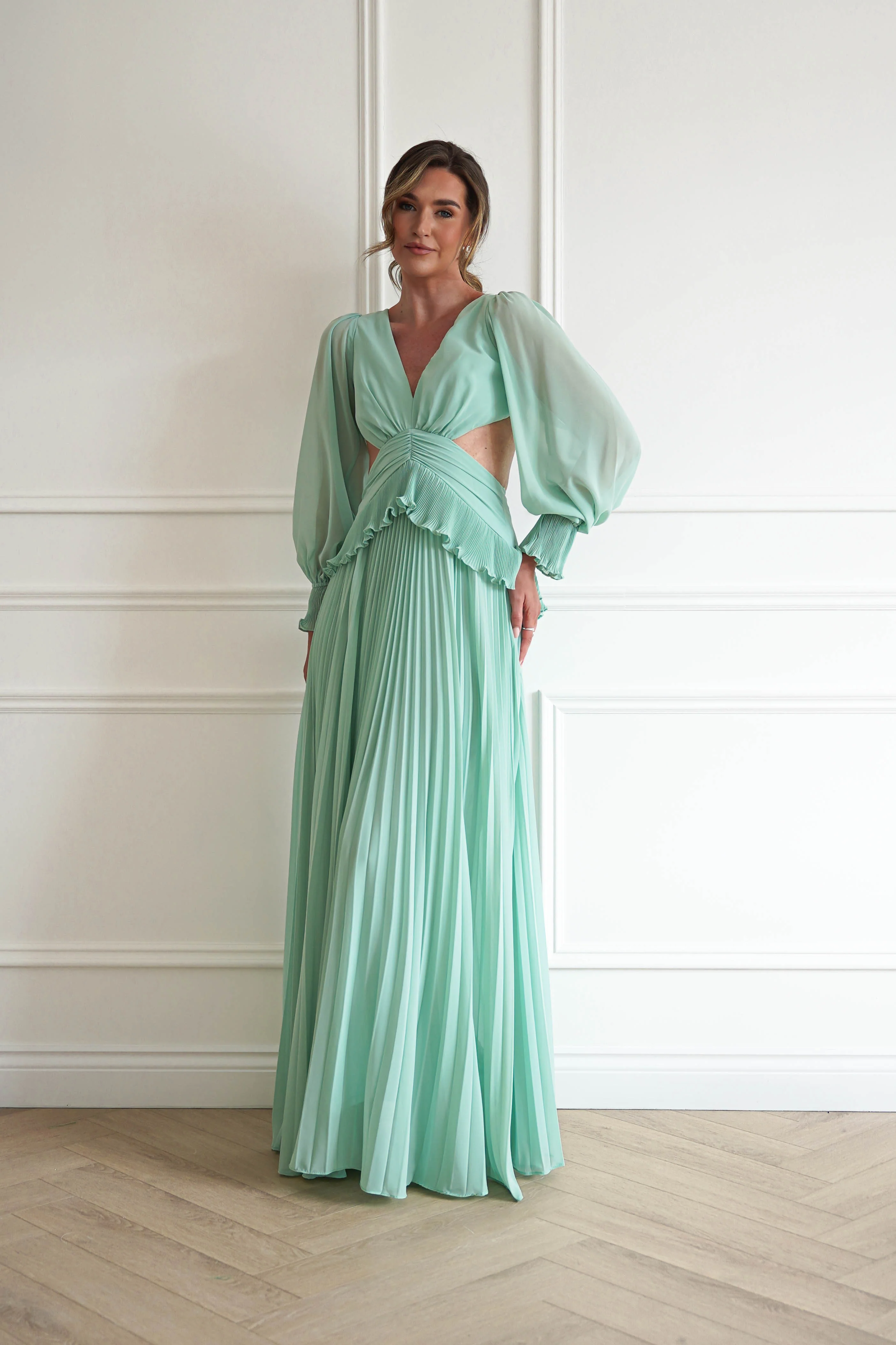 Middleton Pleated Maxi Dress | Mint