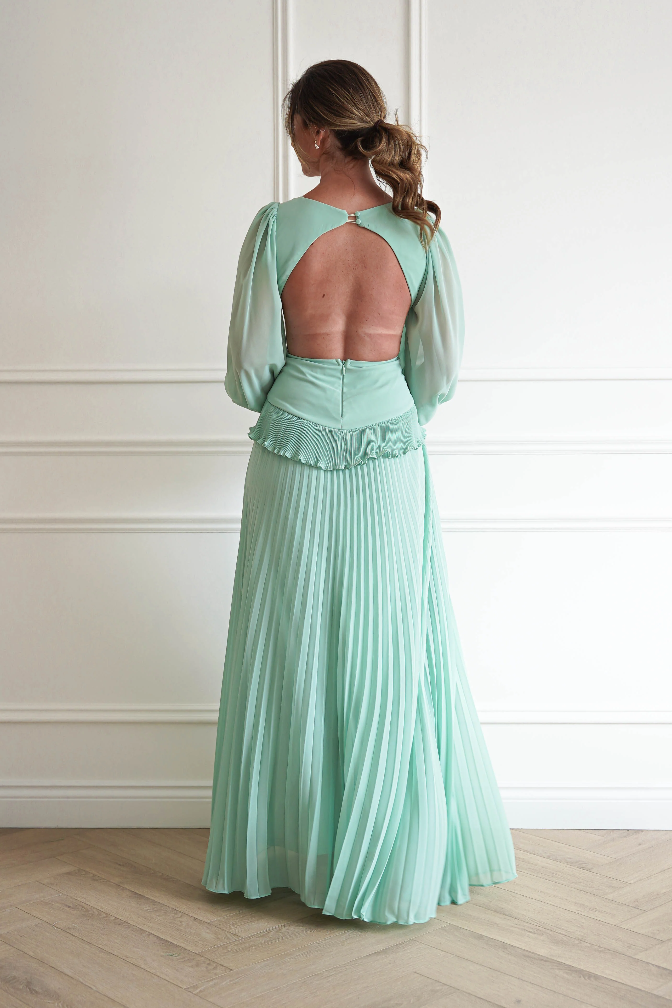 Middleton Pleated Maxi Dress | Mint - Image 8