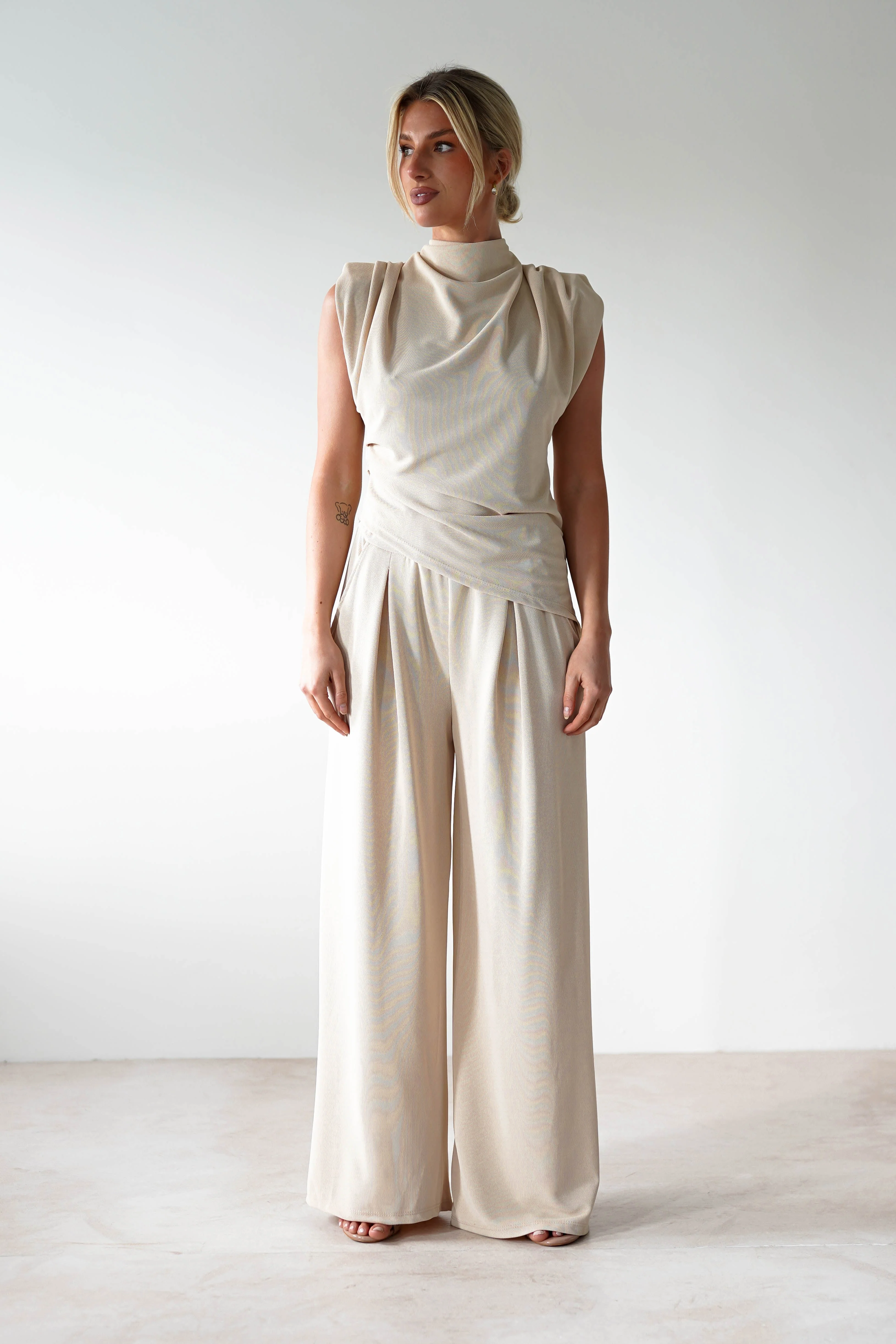 Mina Strechy 2 Piece Set | Cream