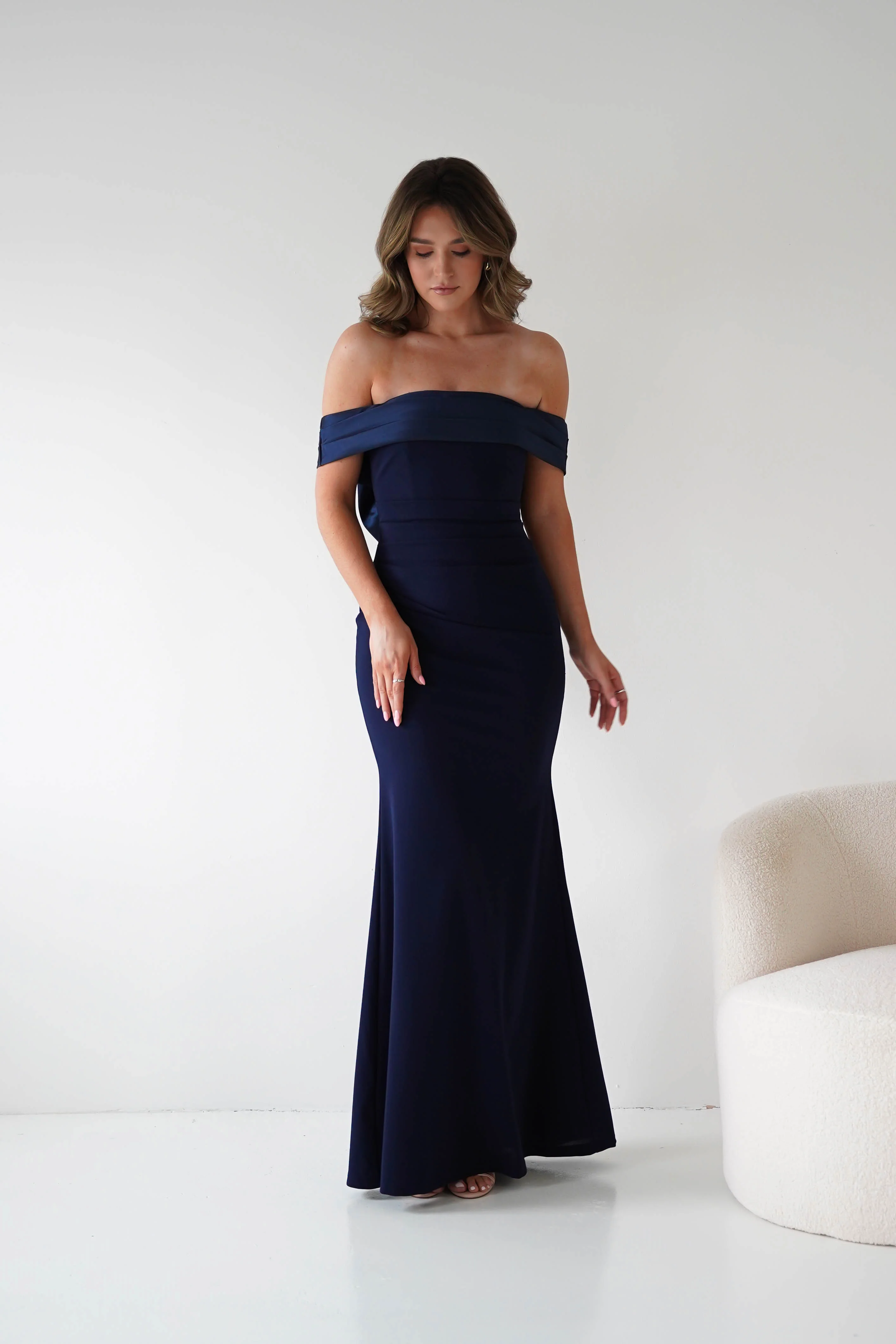 Miranda Bodycon Bow Back Dress | Navy - Image 8