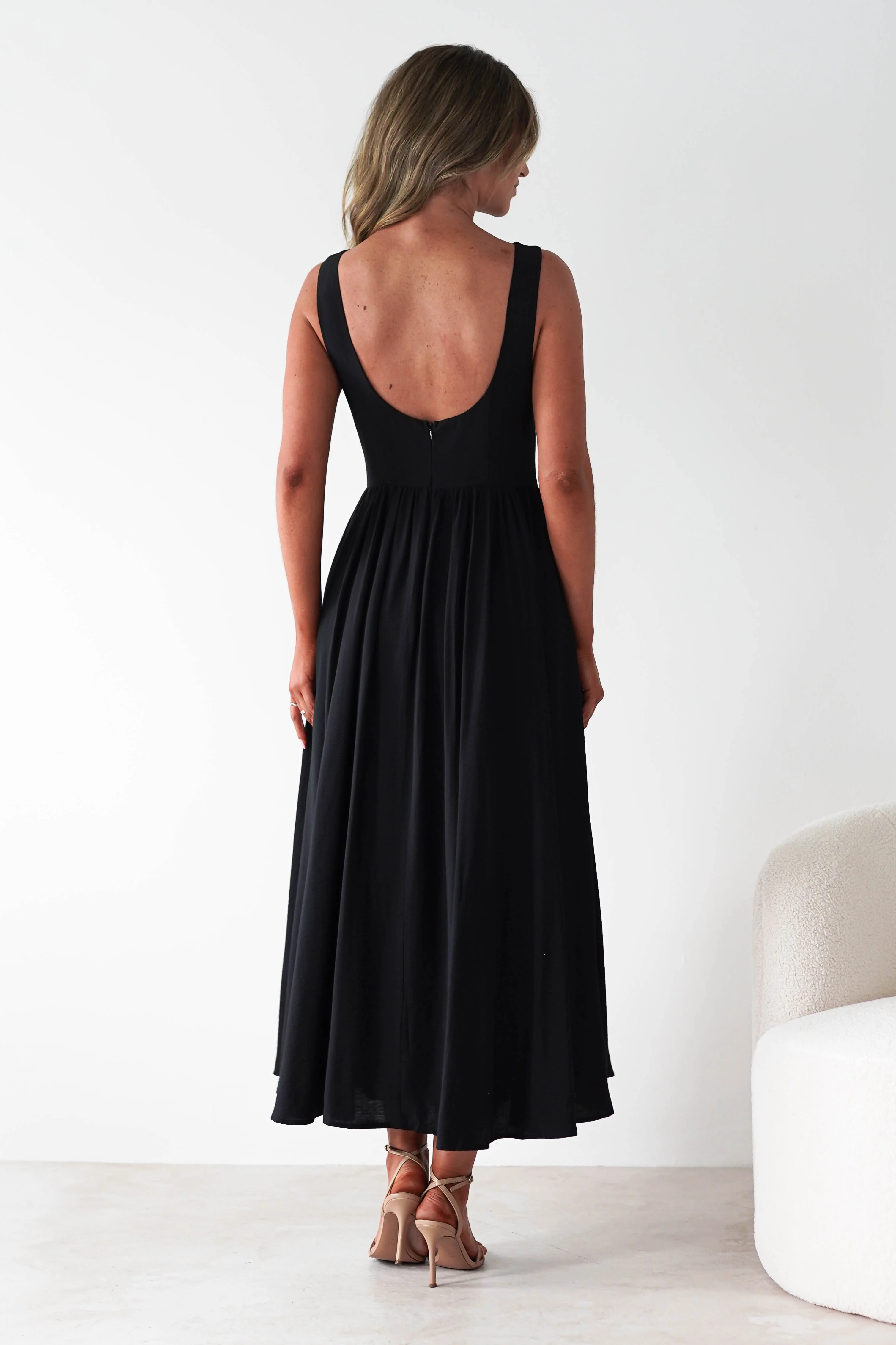 Monroe Skater Midaxi Dress | Black - Image 3