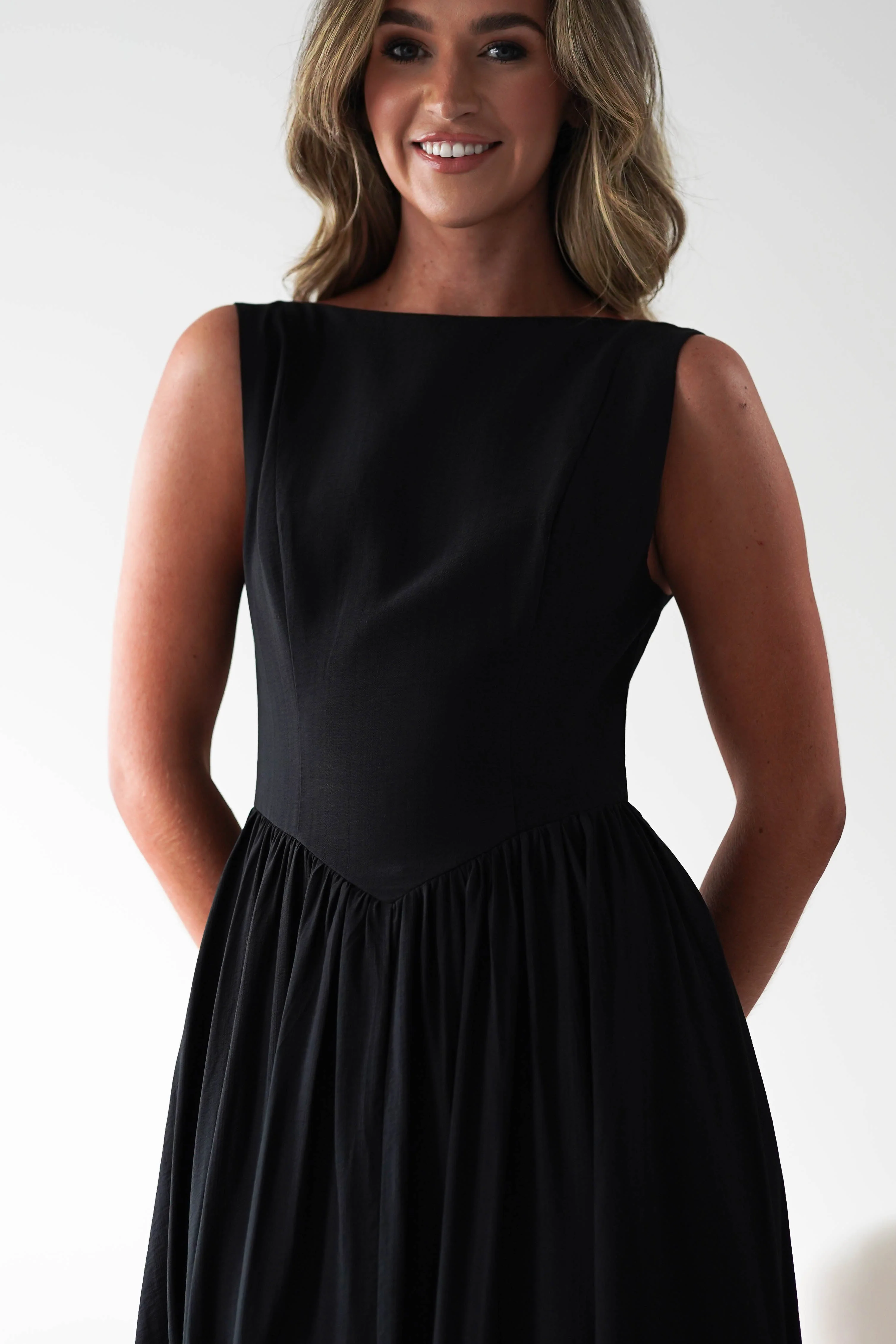 Monroe Skater Midaxi Dress | Black - Image 4