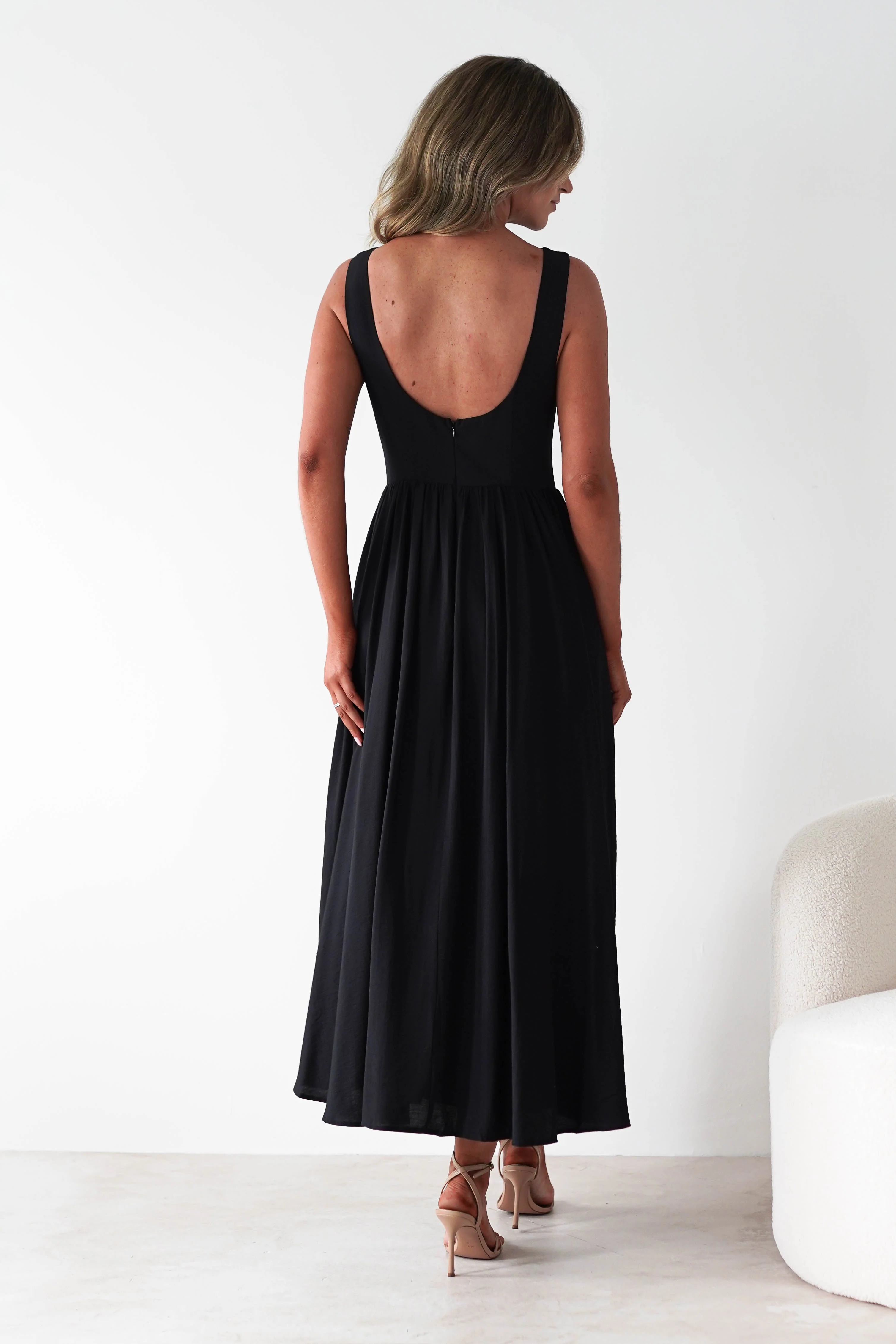 Monroe Skater Midaxi Dress | Black - Image 5