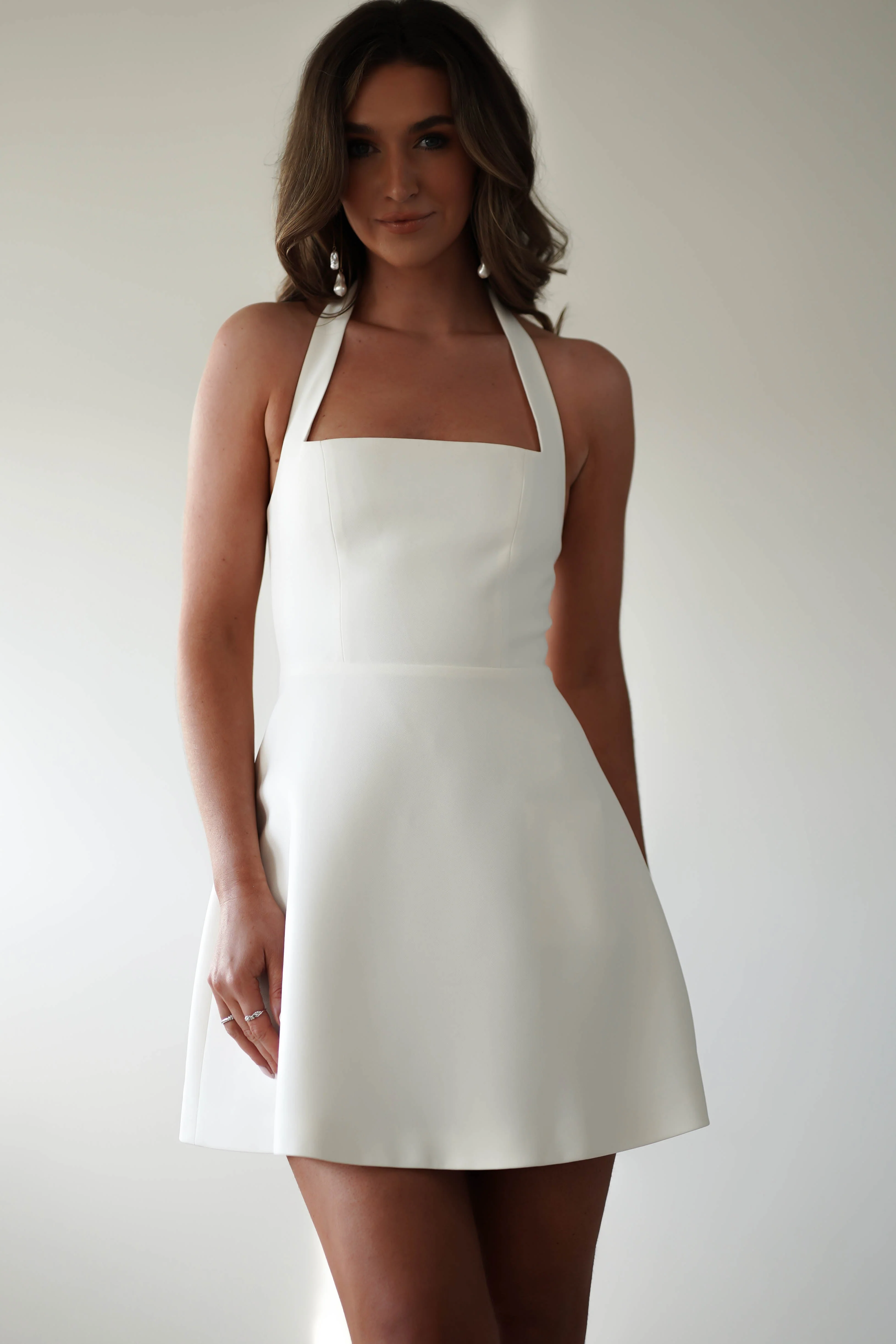 Morocco Halterneck Mini Dress | White - Image 8