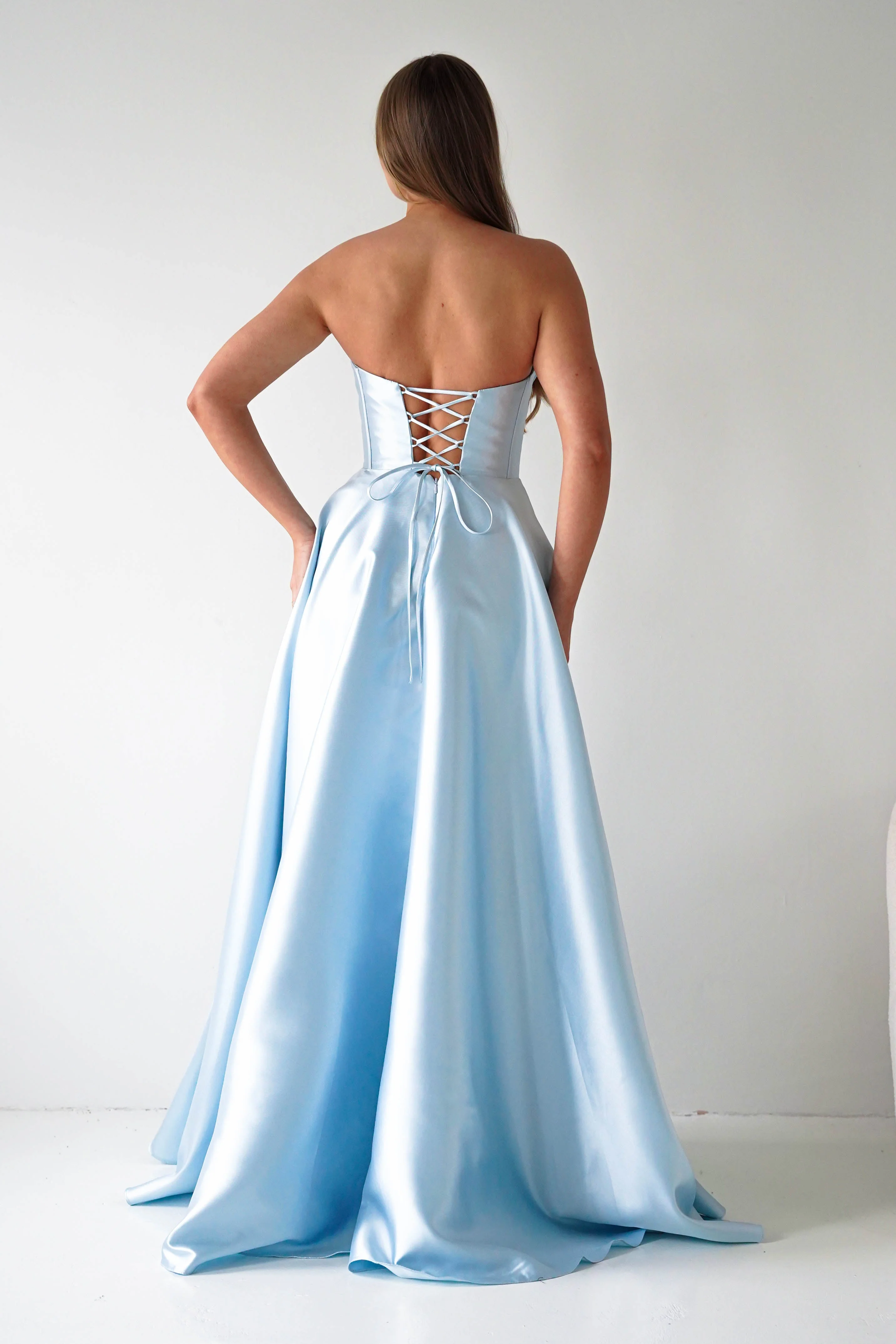Pepper Strapless A-Line Maxi Gown | Blue - Image 5