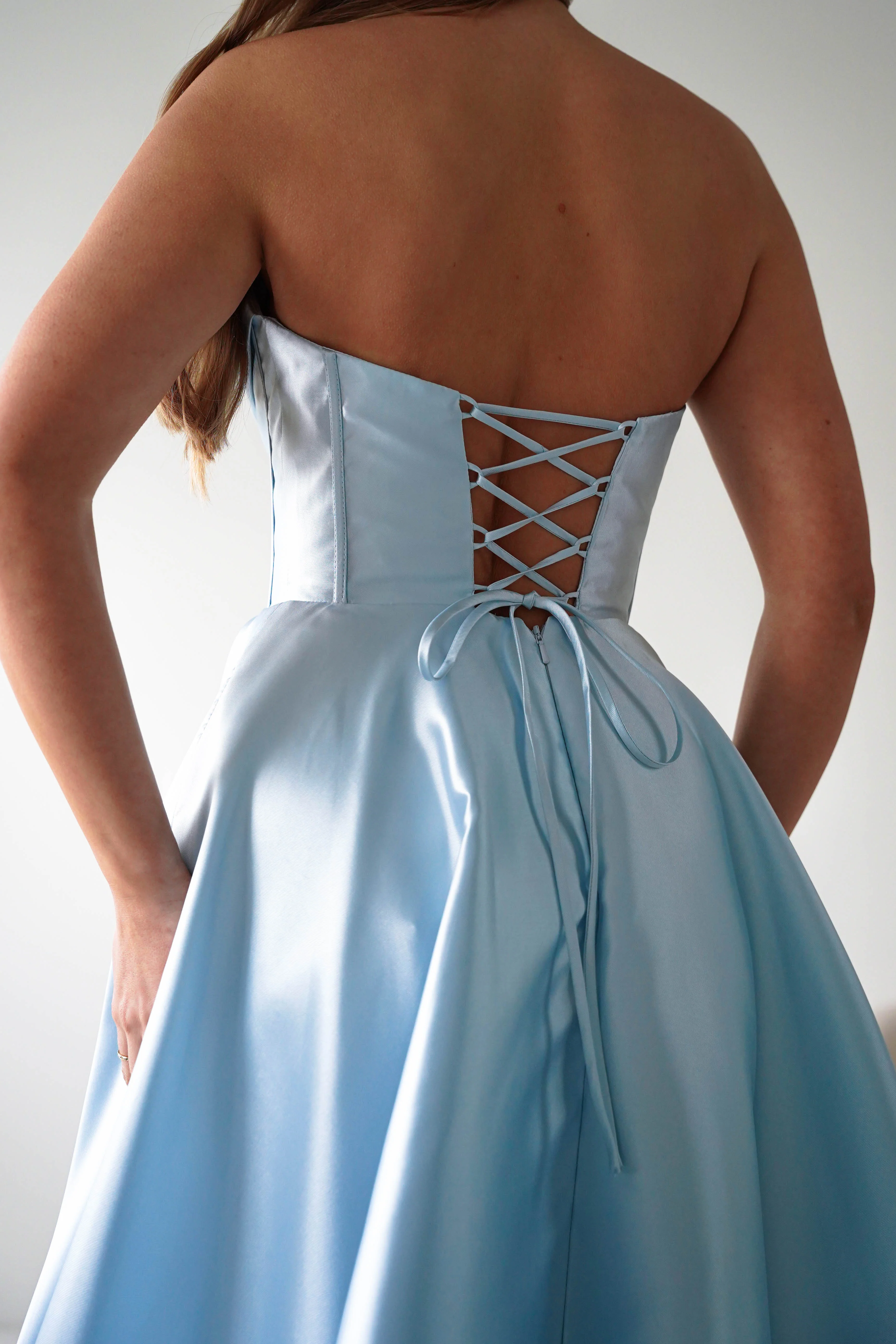 Pepper Strapless A-Line Maxi Gown | Blue - Image 7