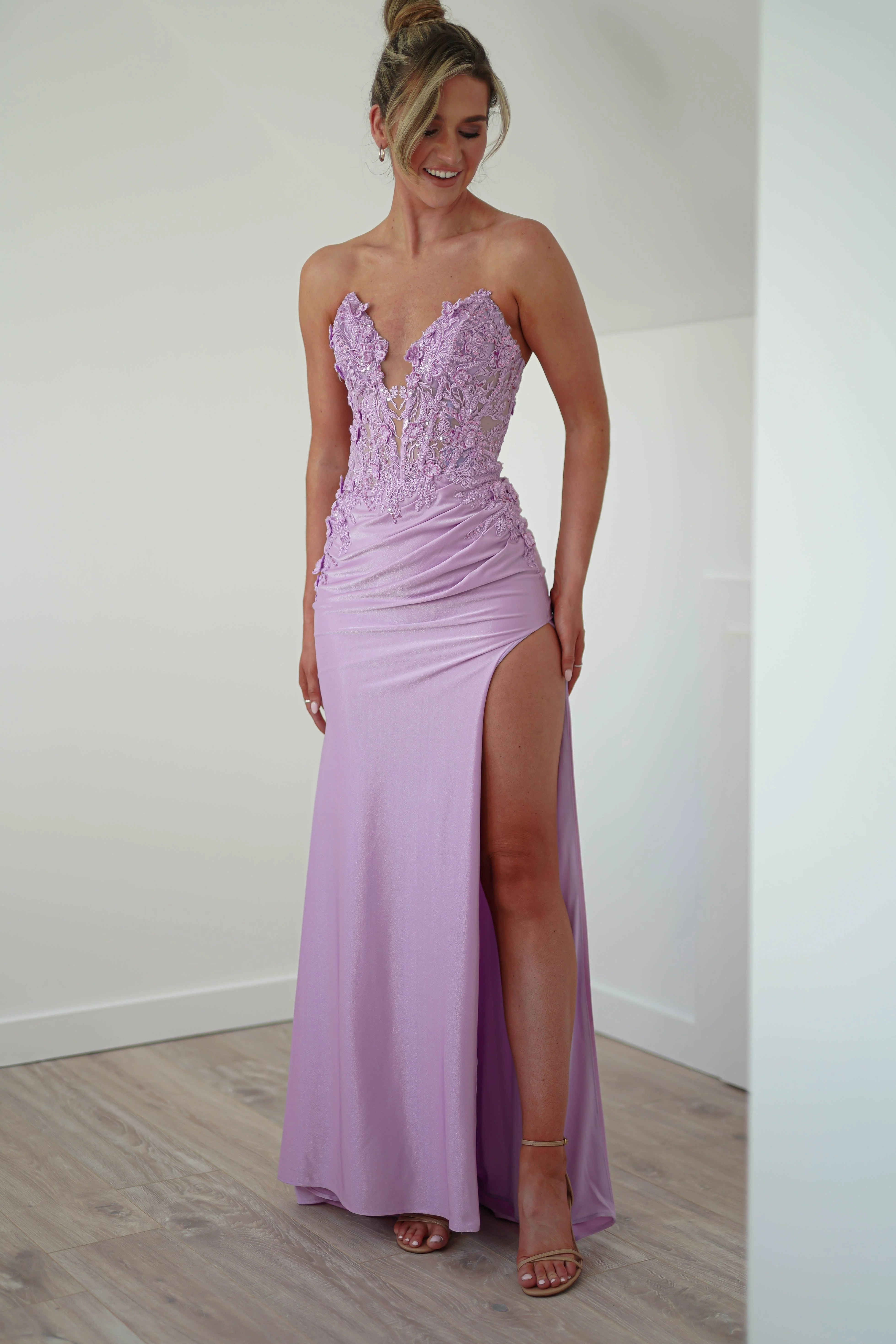 Perla Embellished Gown | Lilac - Image 6