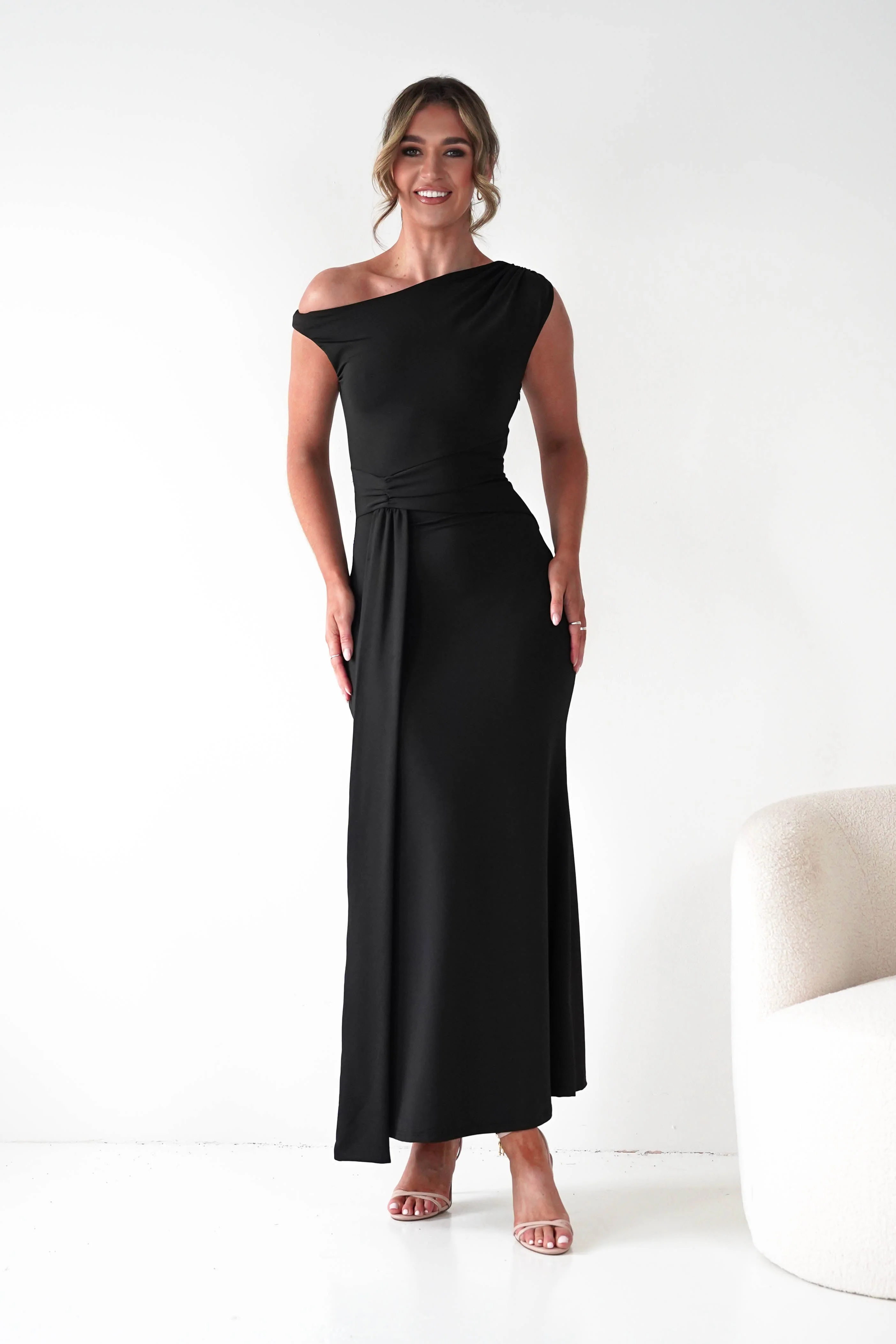 Perry Sculpting Bodycon Maxi Dress | Black