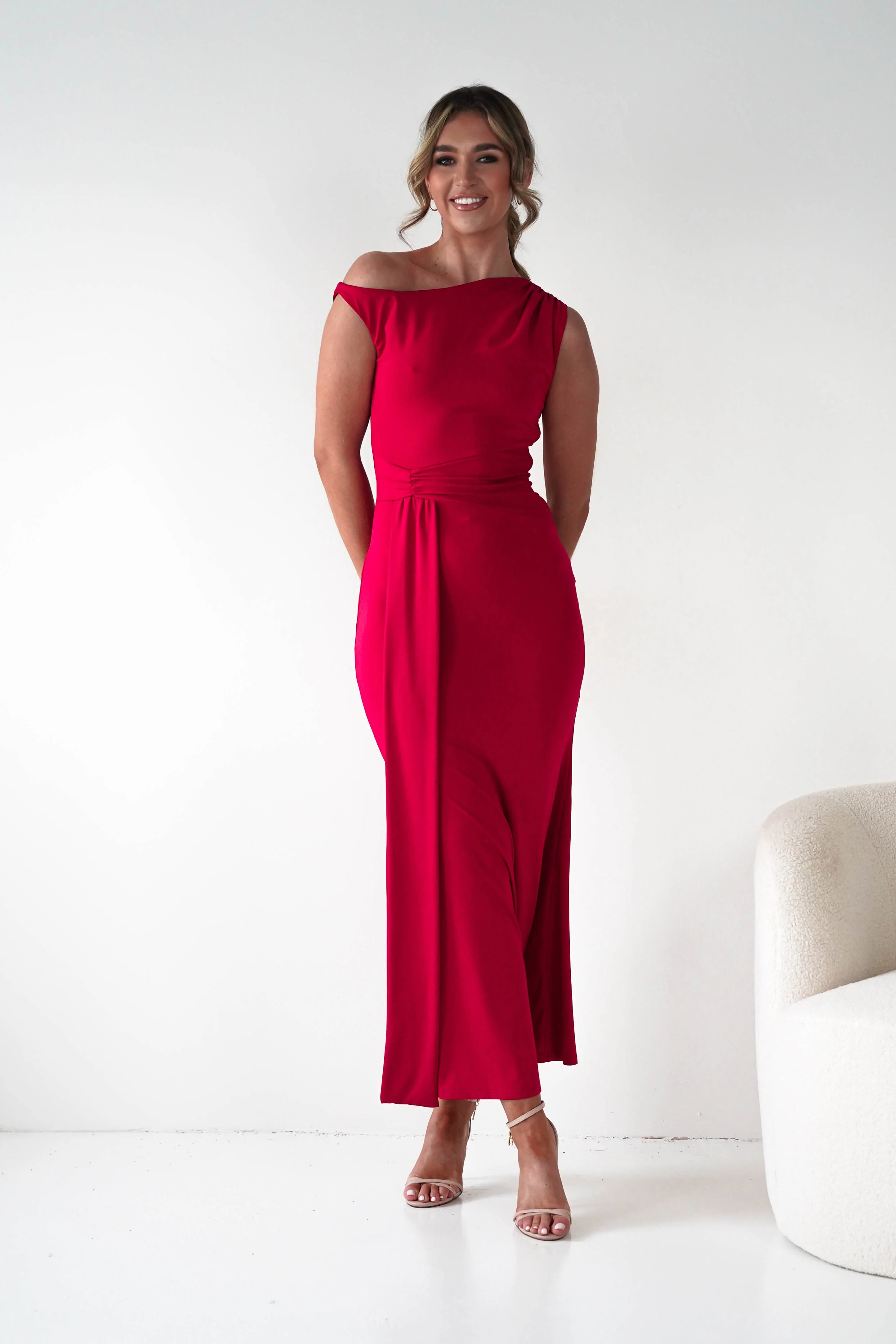 Perry Sculpting Bodycon Maxi Dress | Red - Image 8
