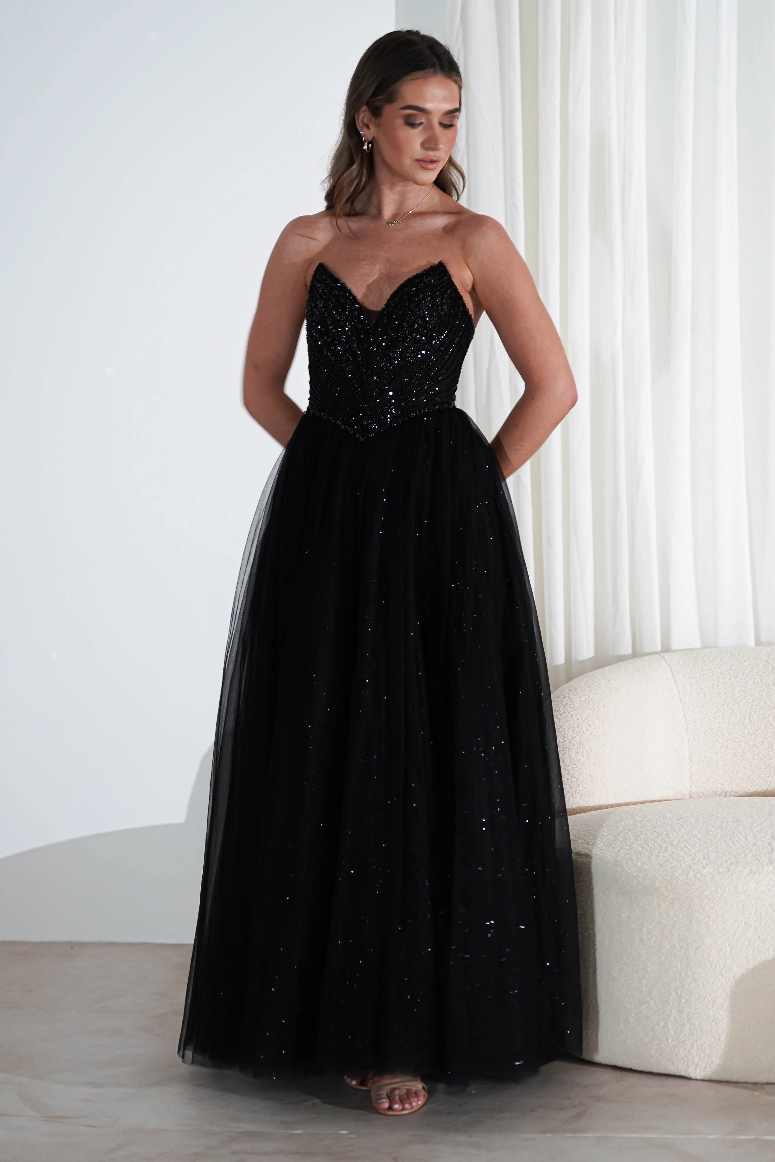 Priscilla Princess Glitter Gown | Black - Image 10