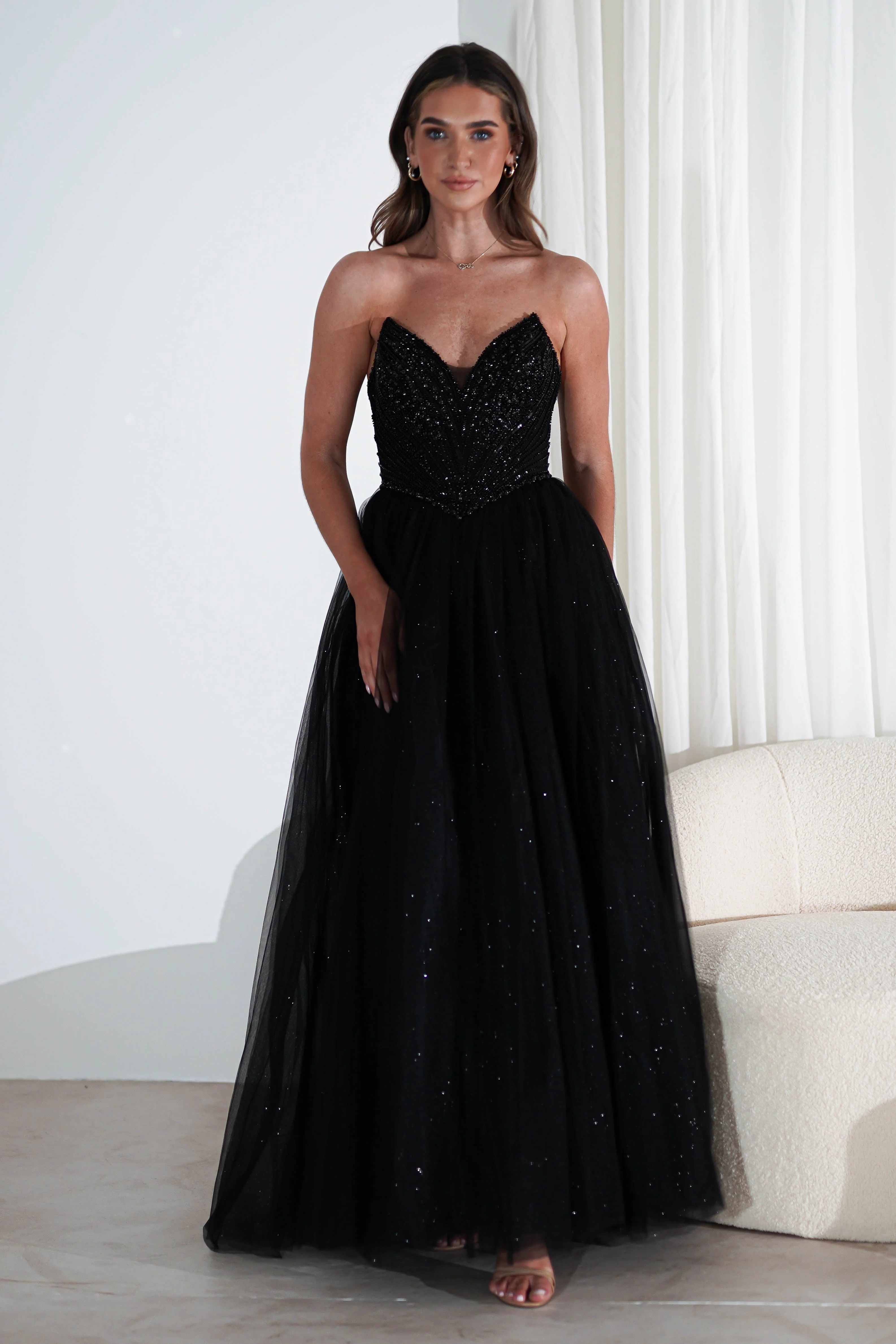 Priscilla Princess Glitter Gown | Black - Image 11